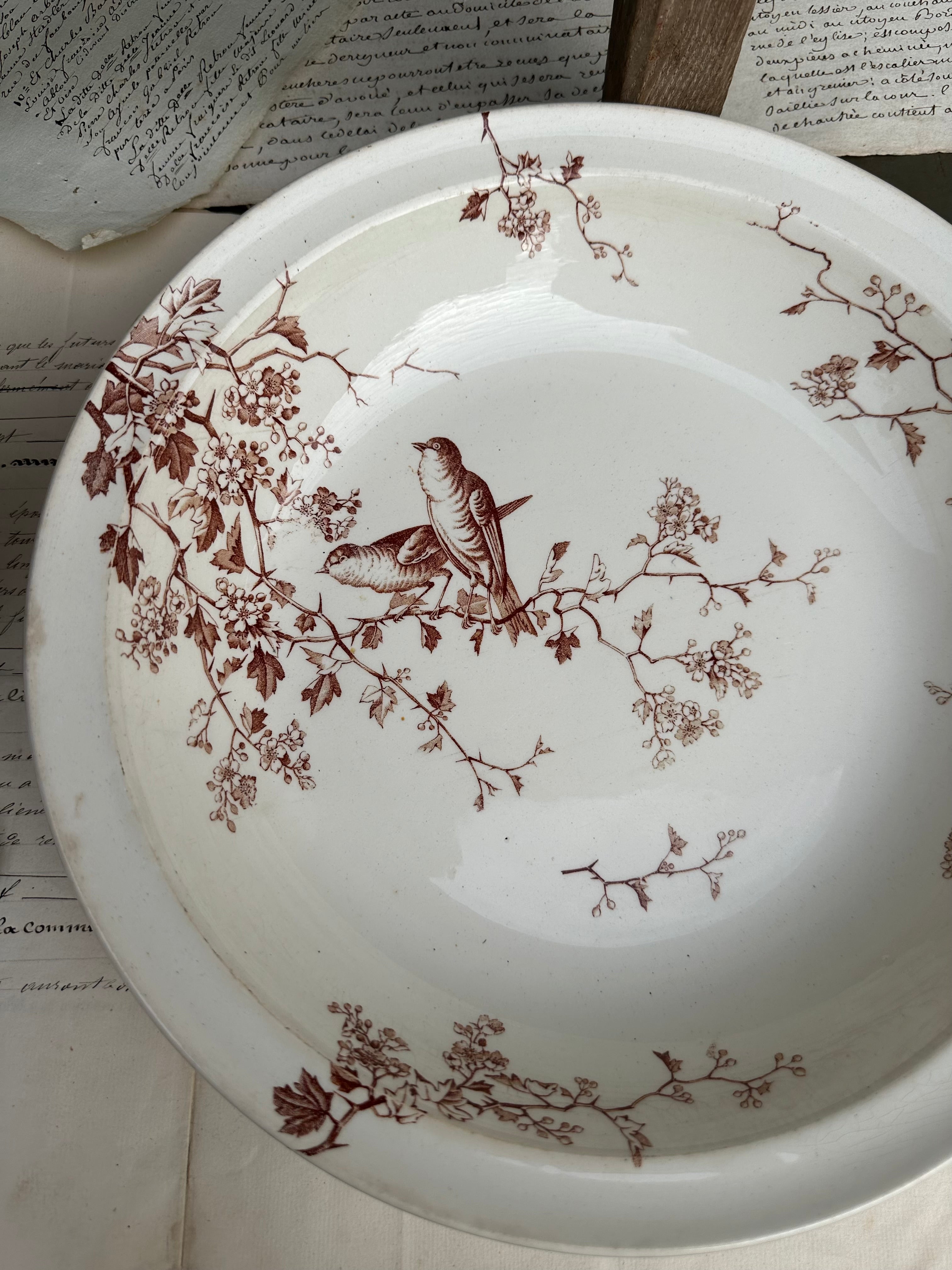Plat creux terre de fer Lunéville modèle Fauvette