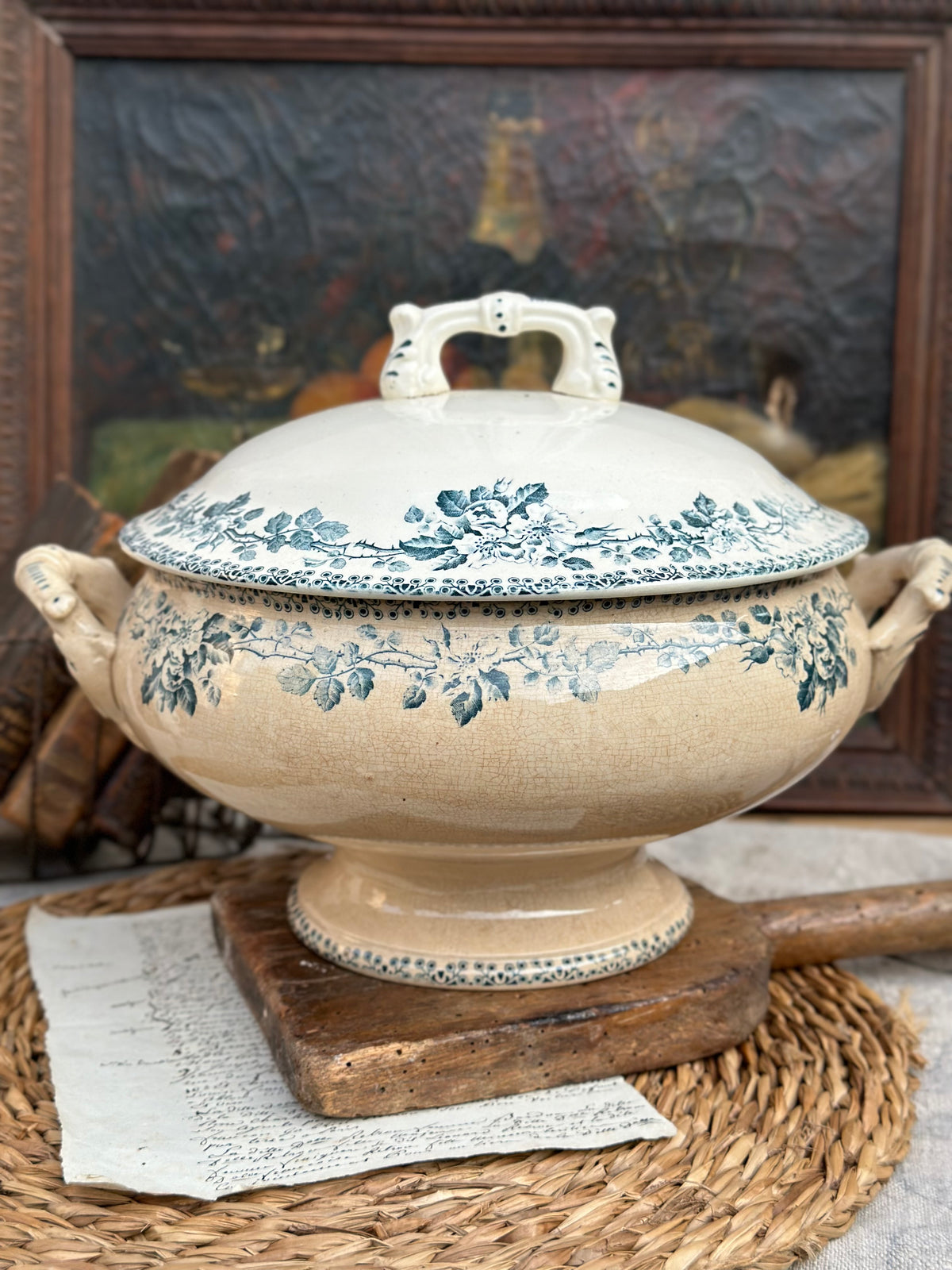 Patinated Debray tureen Guadeloupe model