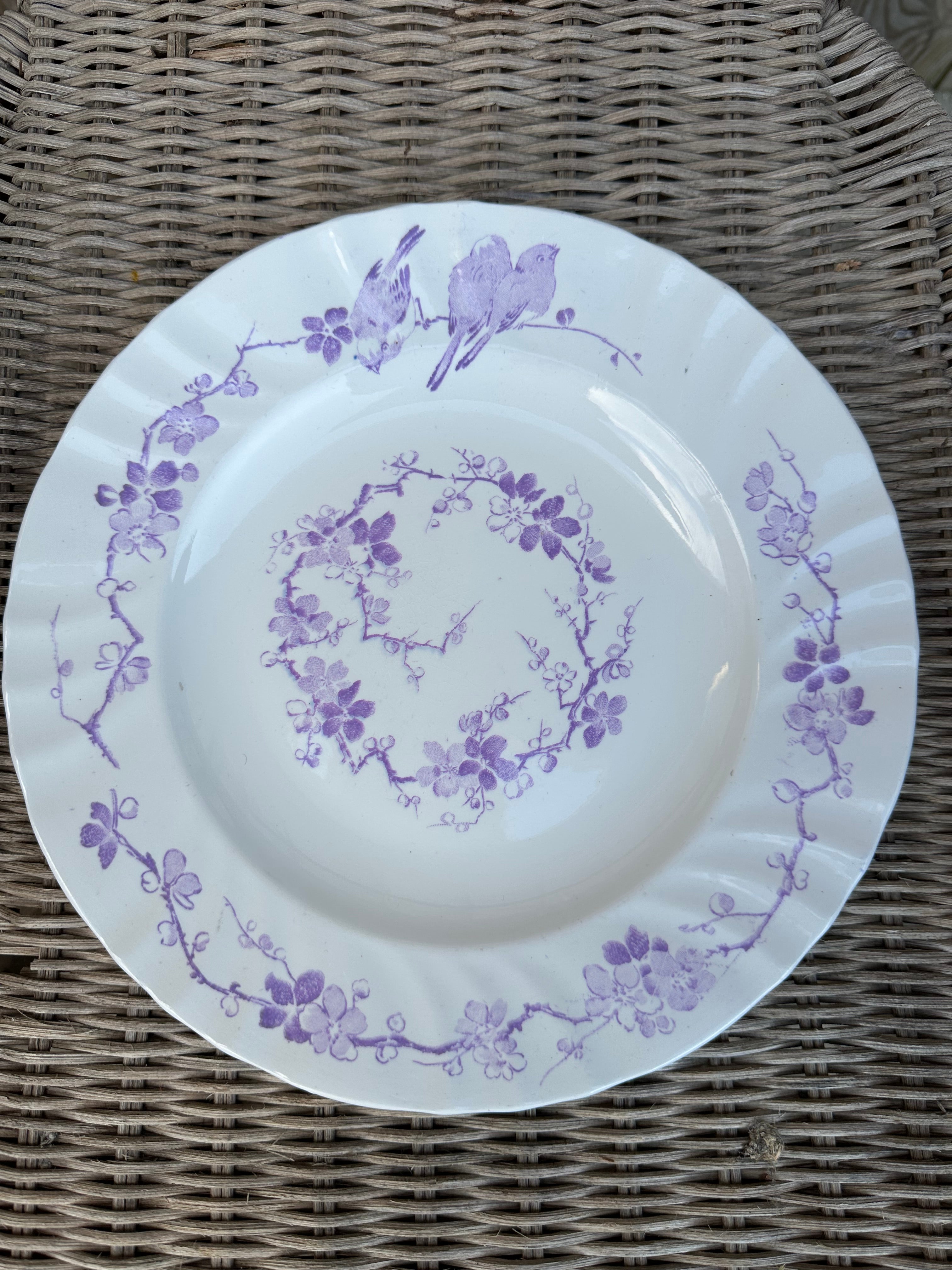 Reserved - Longwy mauve Canton flat plate