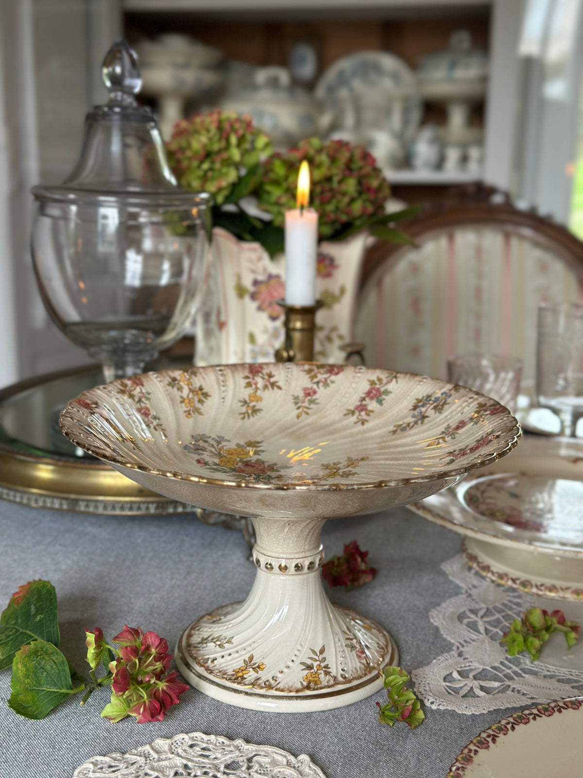 Compotier polychrome Sarreguemines modèle Louis XV