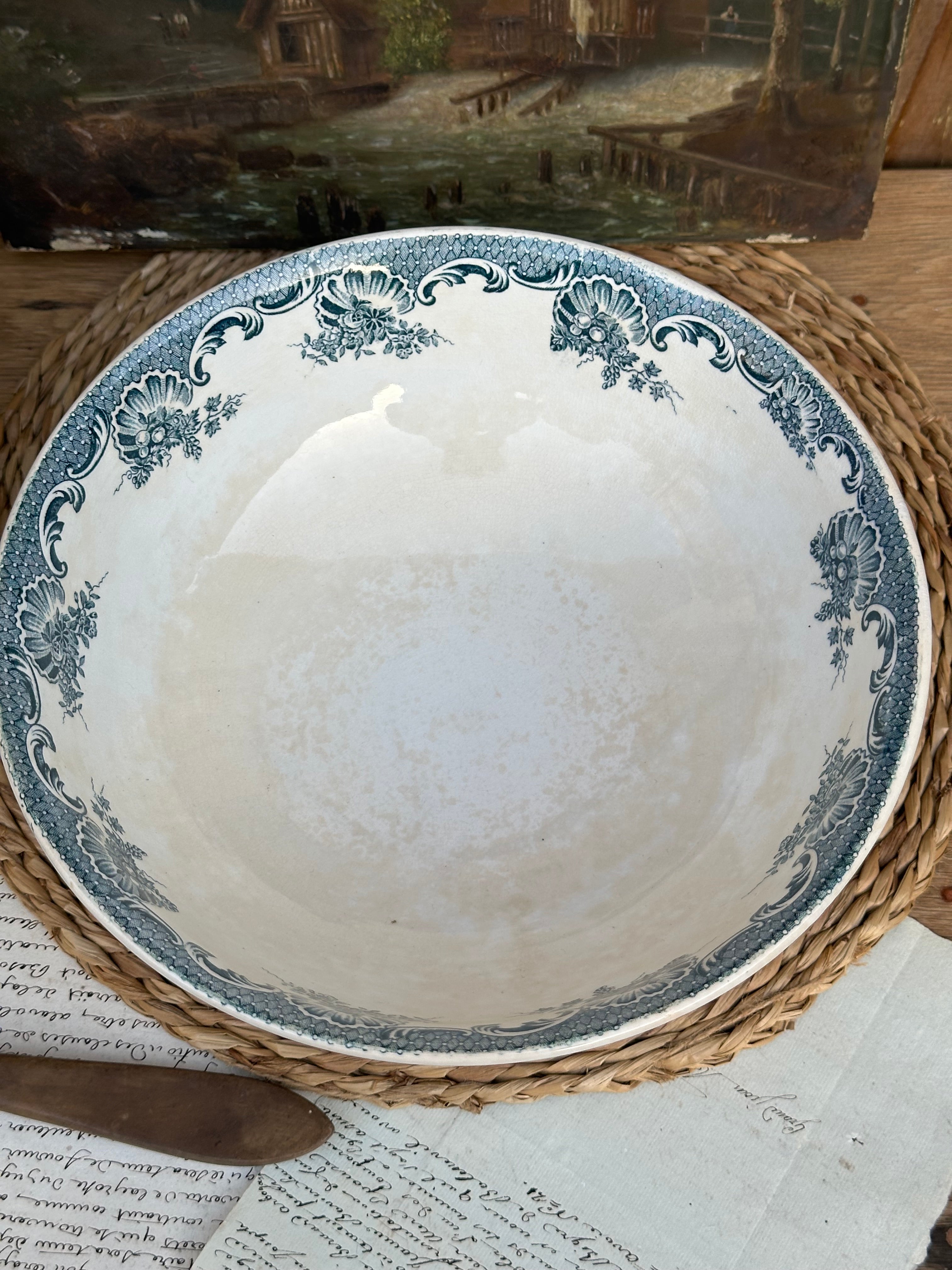 Ironstone salad bowl Moulin des Loups La Vallière