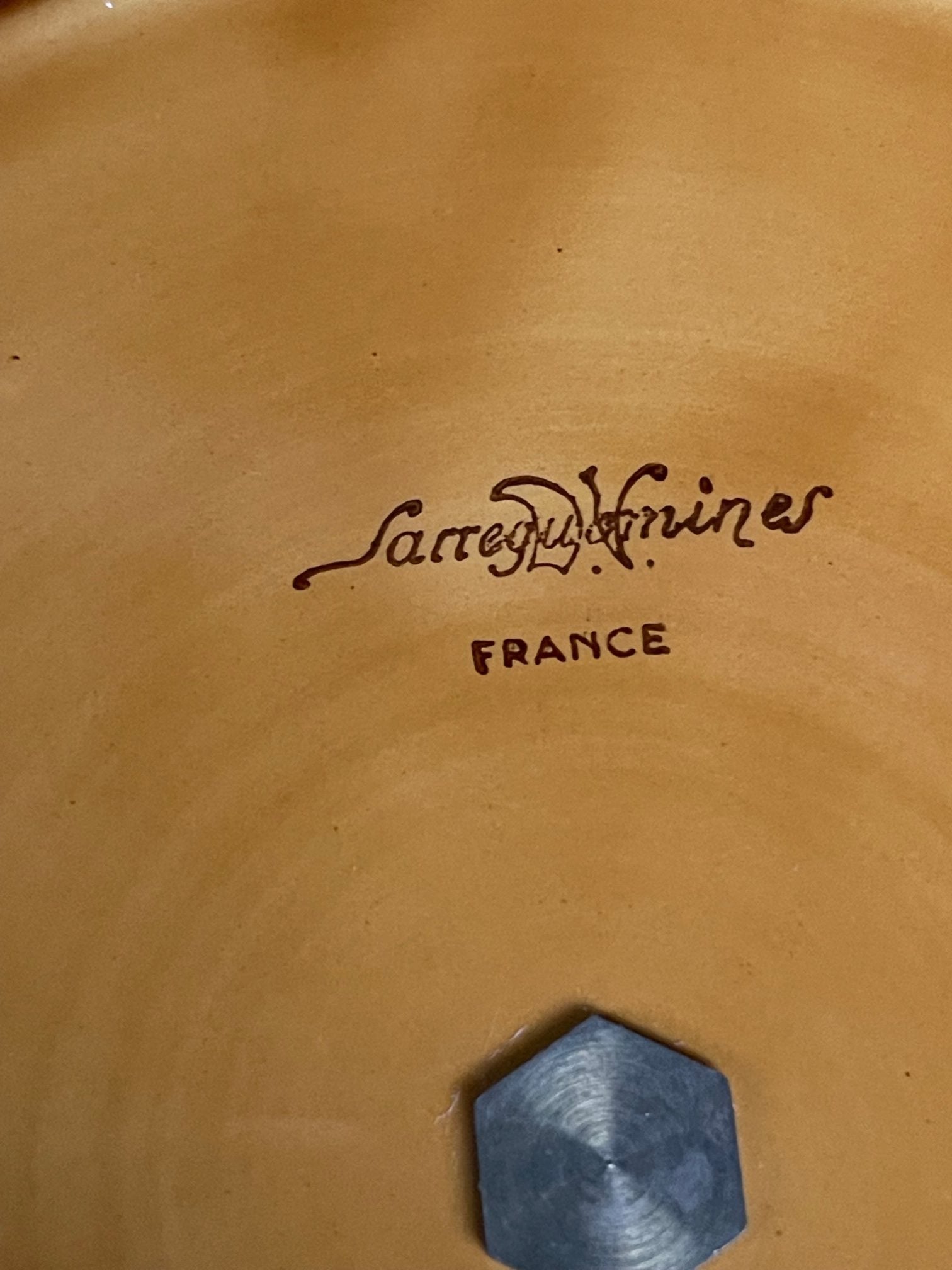 Présentoir à gâteaux ou fromages en barbotine, Sarreguemines