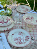 Reserved for Frédérique - Set of 3 custom-made linen/cotton checkered tablecloths