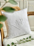 Vintage cotton cushion cover with AF monogram