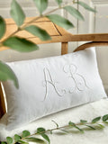 Vintage fine cotton cushion cover with AB monogram