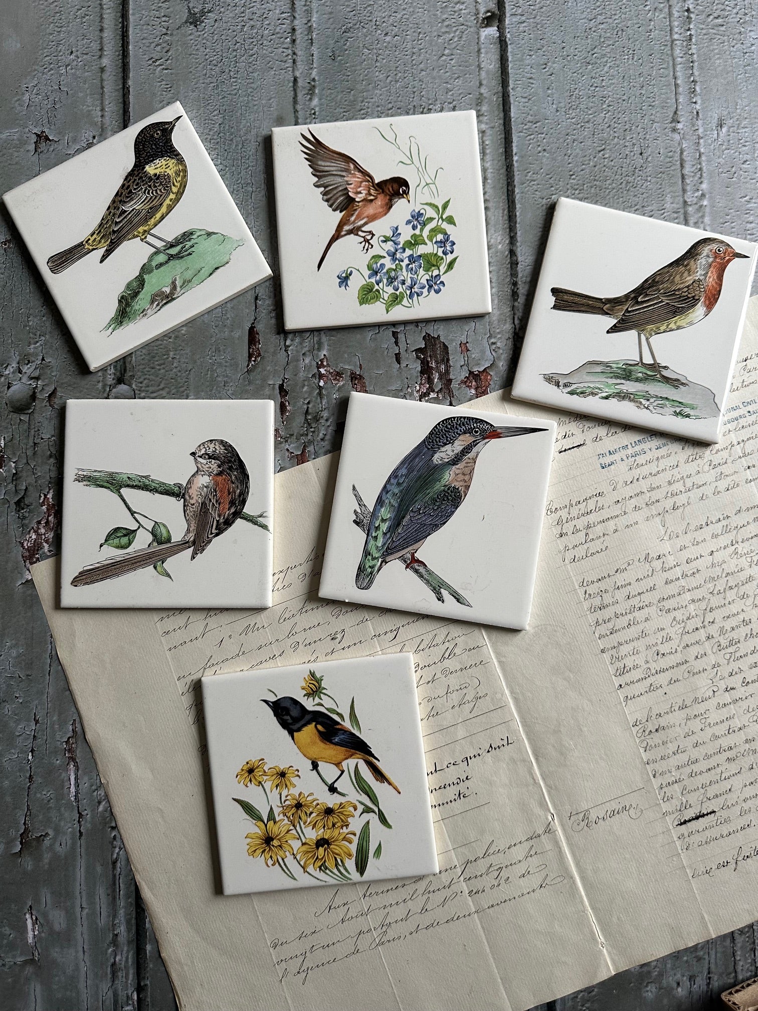 Small Gien bird tile