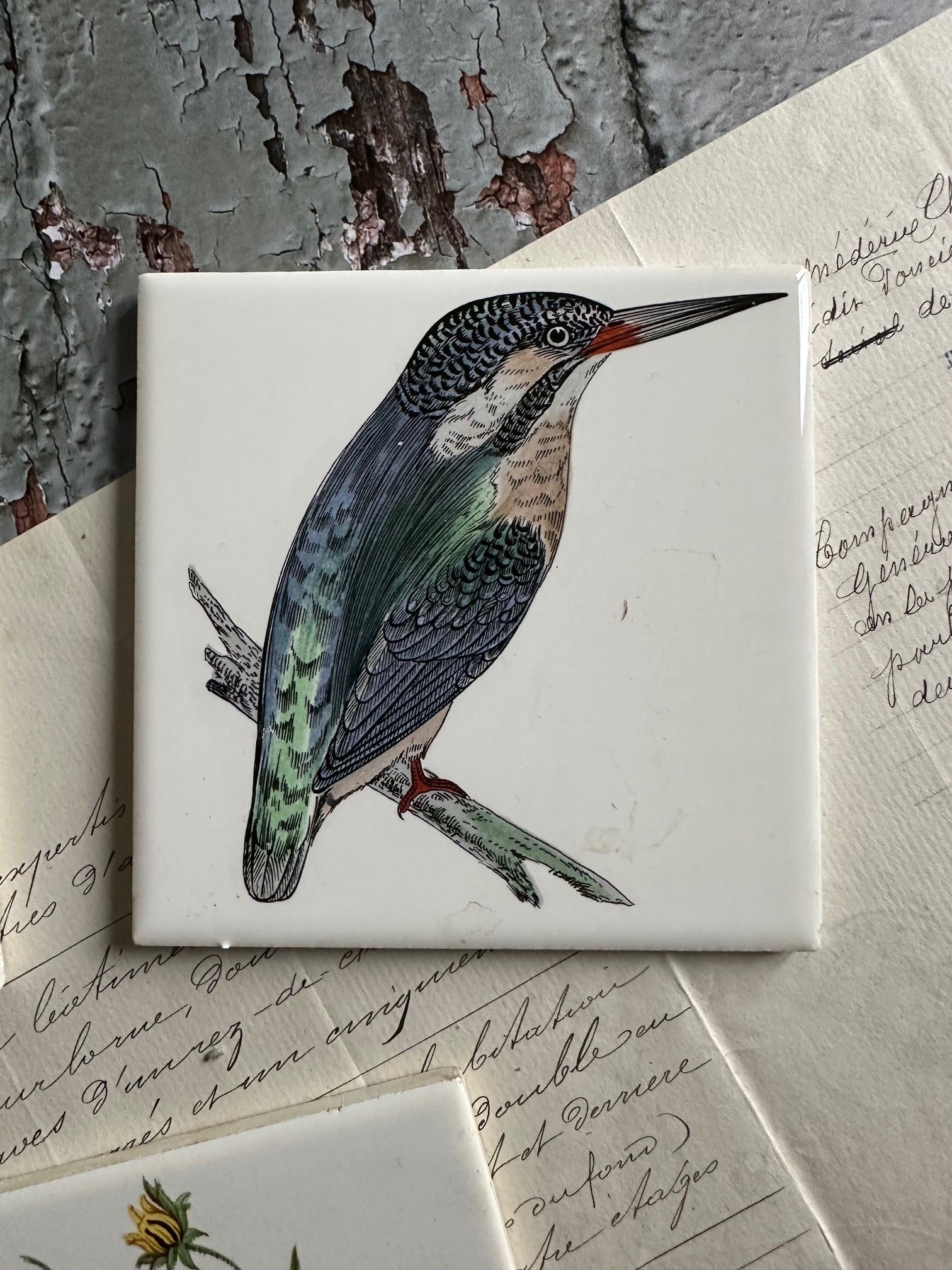 Small Gien bird tile