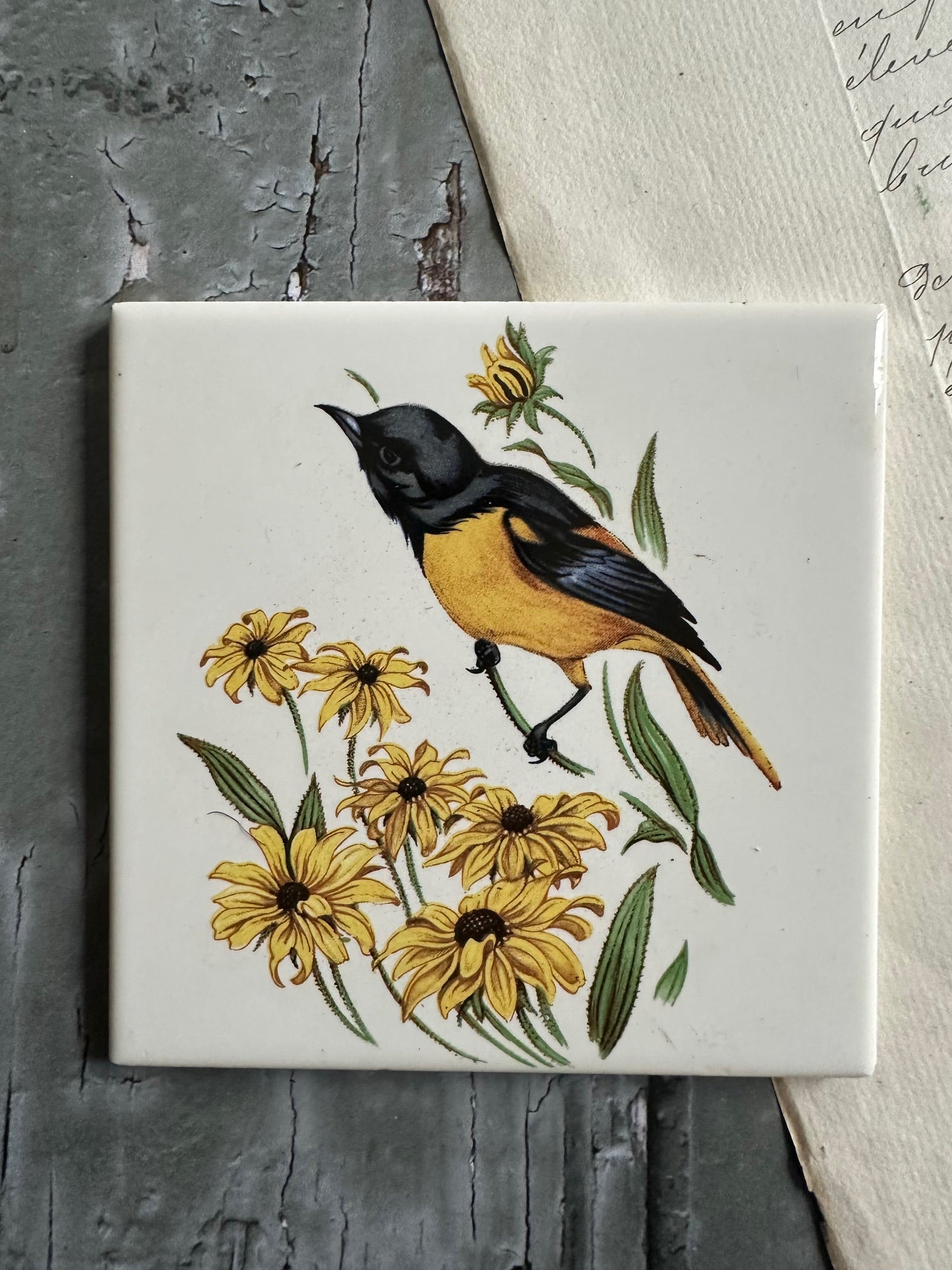 Small Gien bird tile
