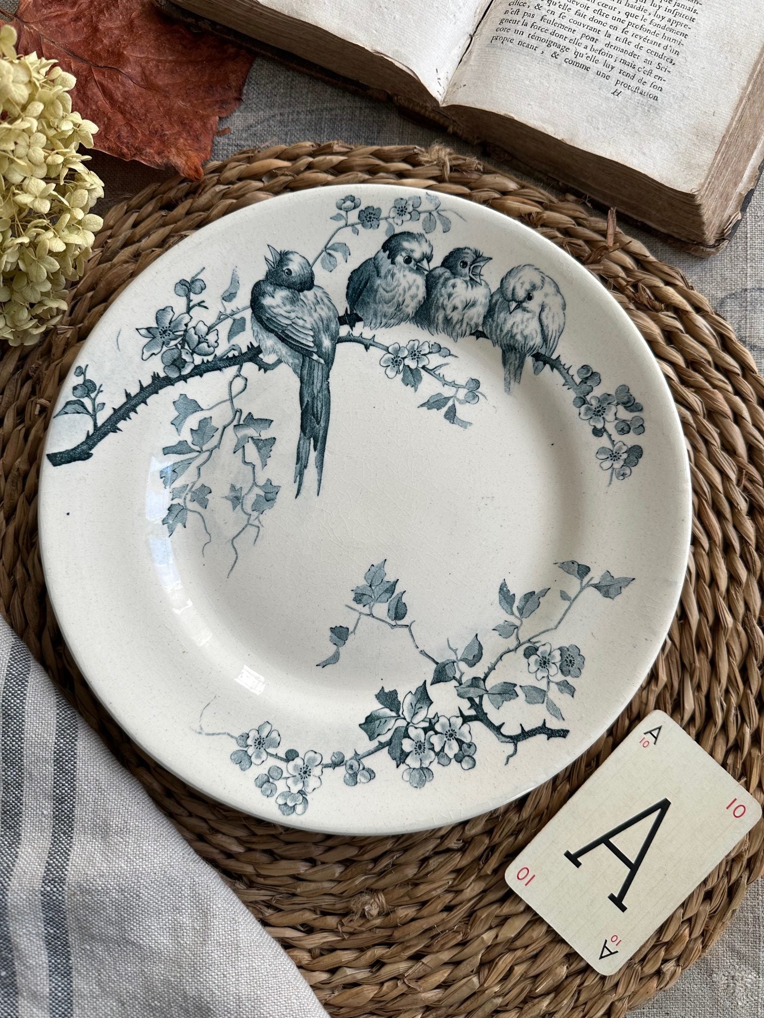 Assiette plate terre de fer E. M.Cie modèle Pierrettes