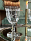 Baccarat engraved crystal water glass, FRIENDSHIP or SOUVENIR