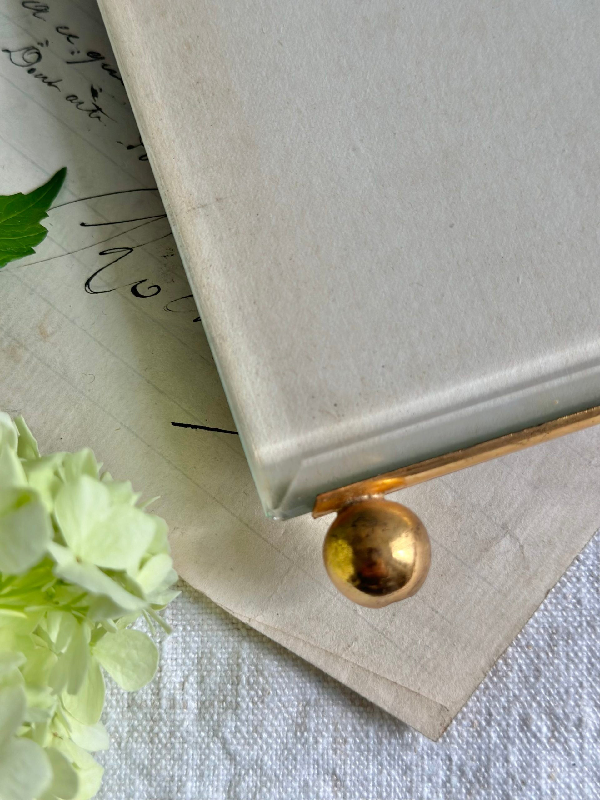 Cadre verre biseauté et laiton Napoléon III - 15,50 x 20,50cm