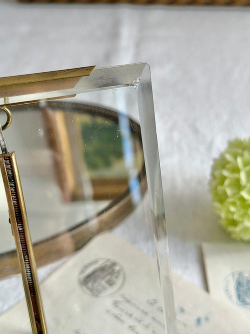 Napoleon III style beveled glass and brass frame - 11 x 16cm