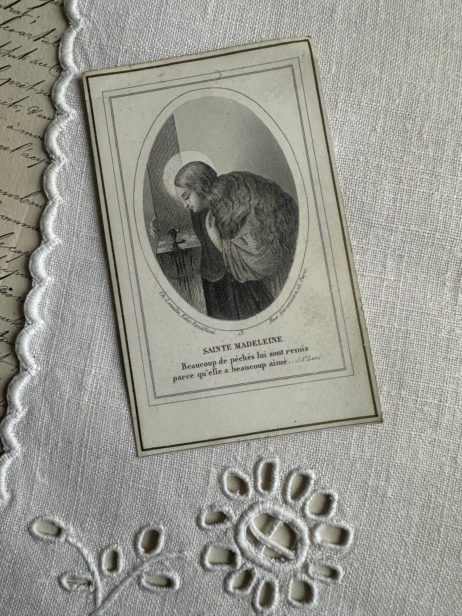 V. Image pieuse, canivet ancien Sainte Madeleine