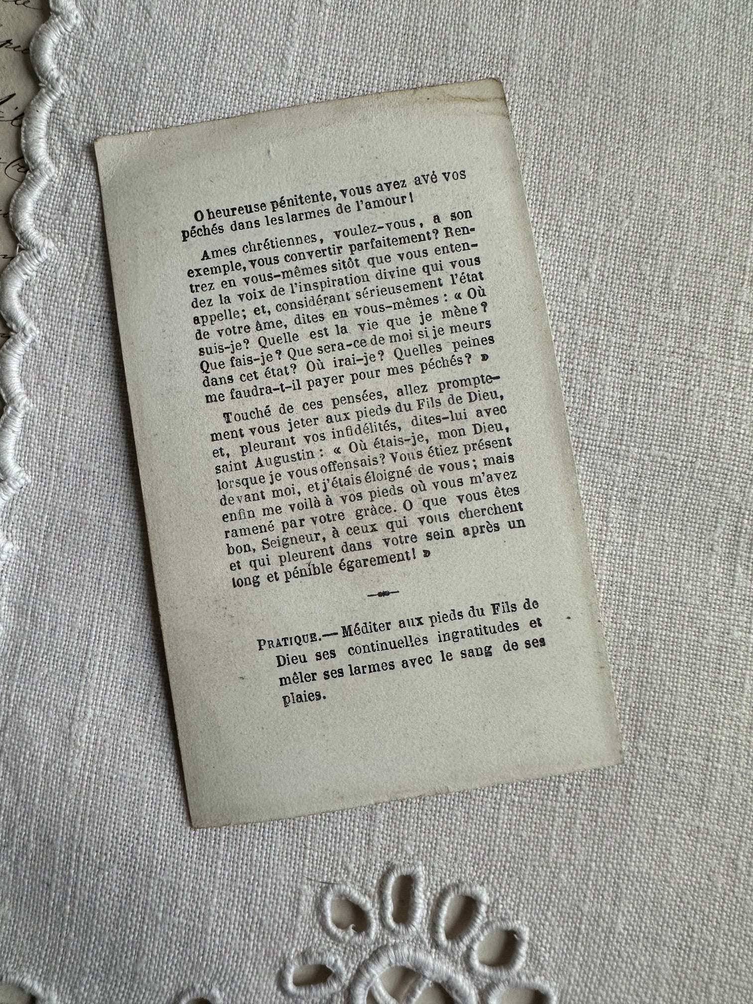 V. Image pieuse, canivet ancien Sainte Madeleine