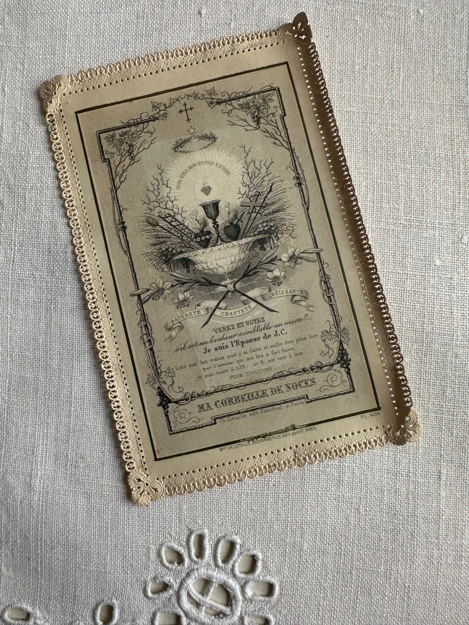 VII. Image pieuse, canivet ancien