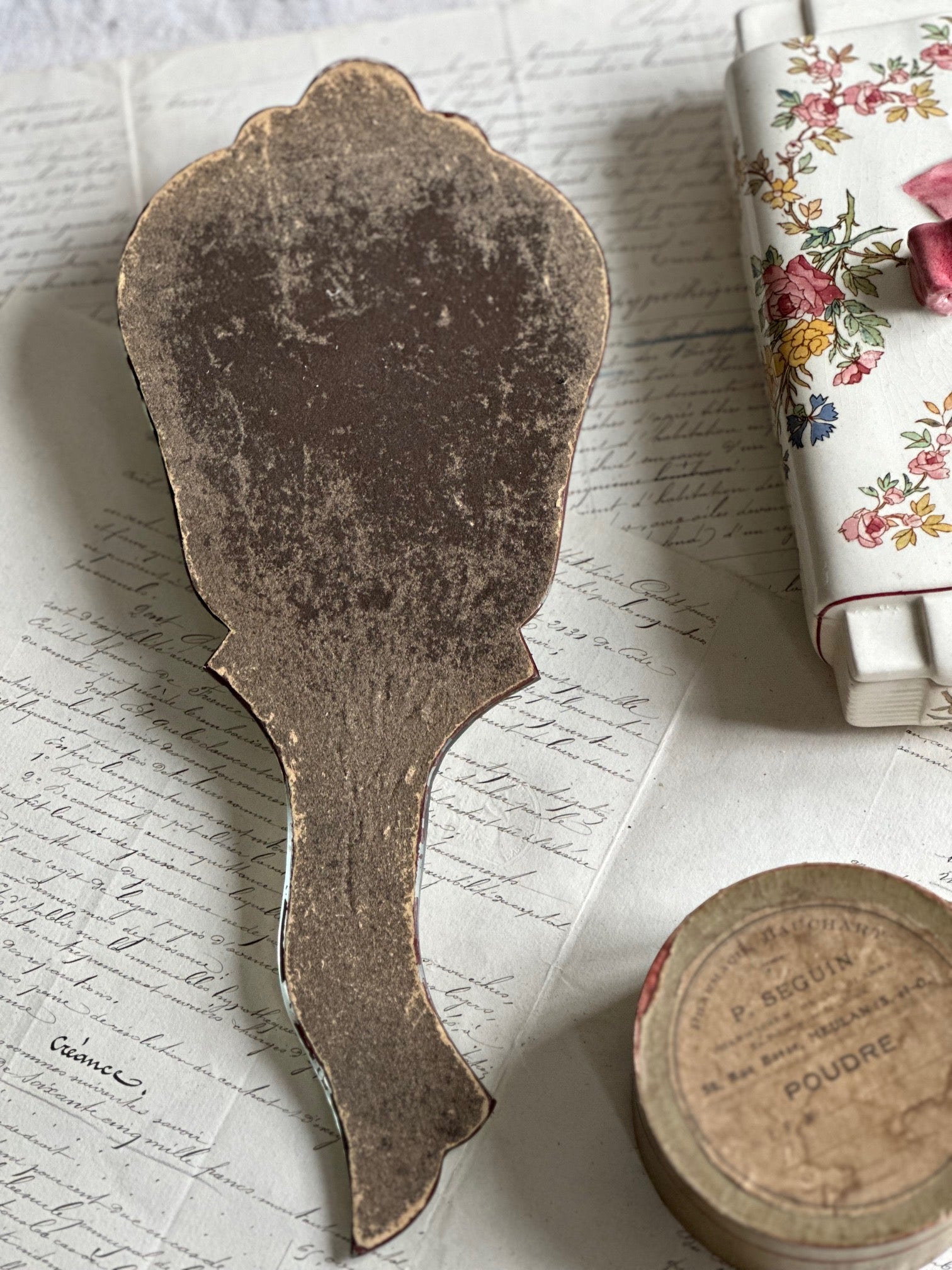 Exquisite antique Venetian hand mirror