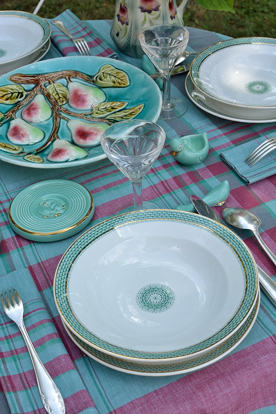 Set of 6 ironstone soup plates, Maestricht Ceramics Company, Elvira pattern - 1930s