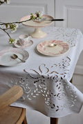 Hand-embroidered square tablecloth