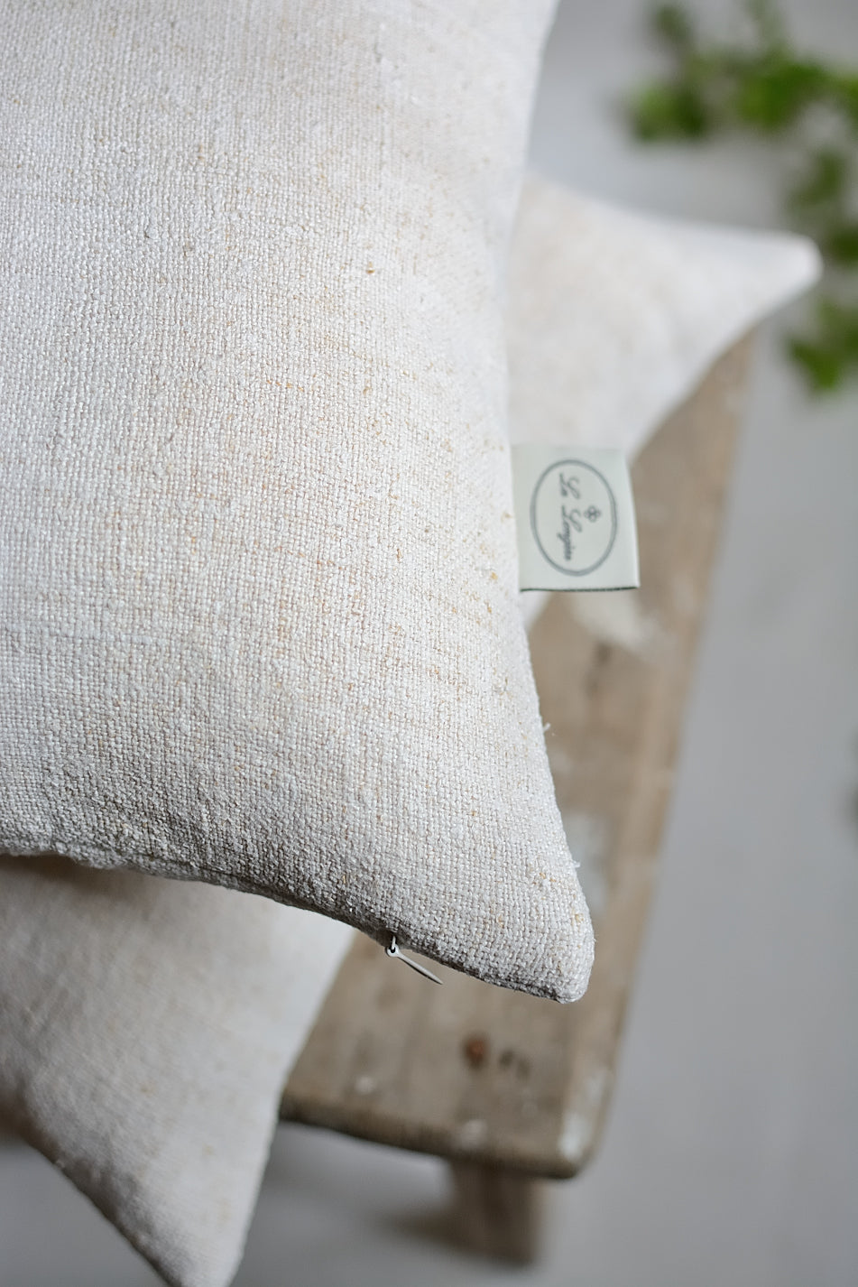 Housse de coussin en chanvre lourd ancien XIXème, La Longère