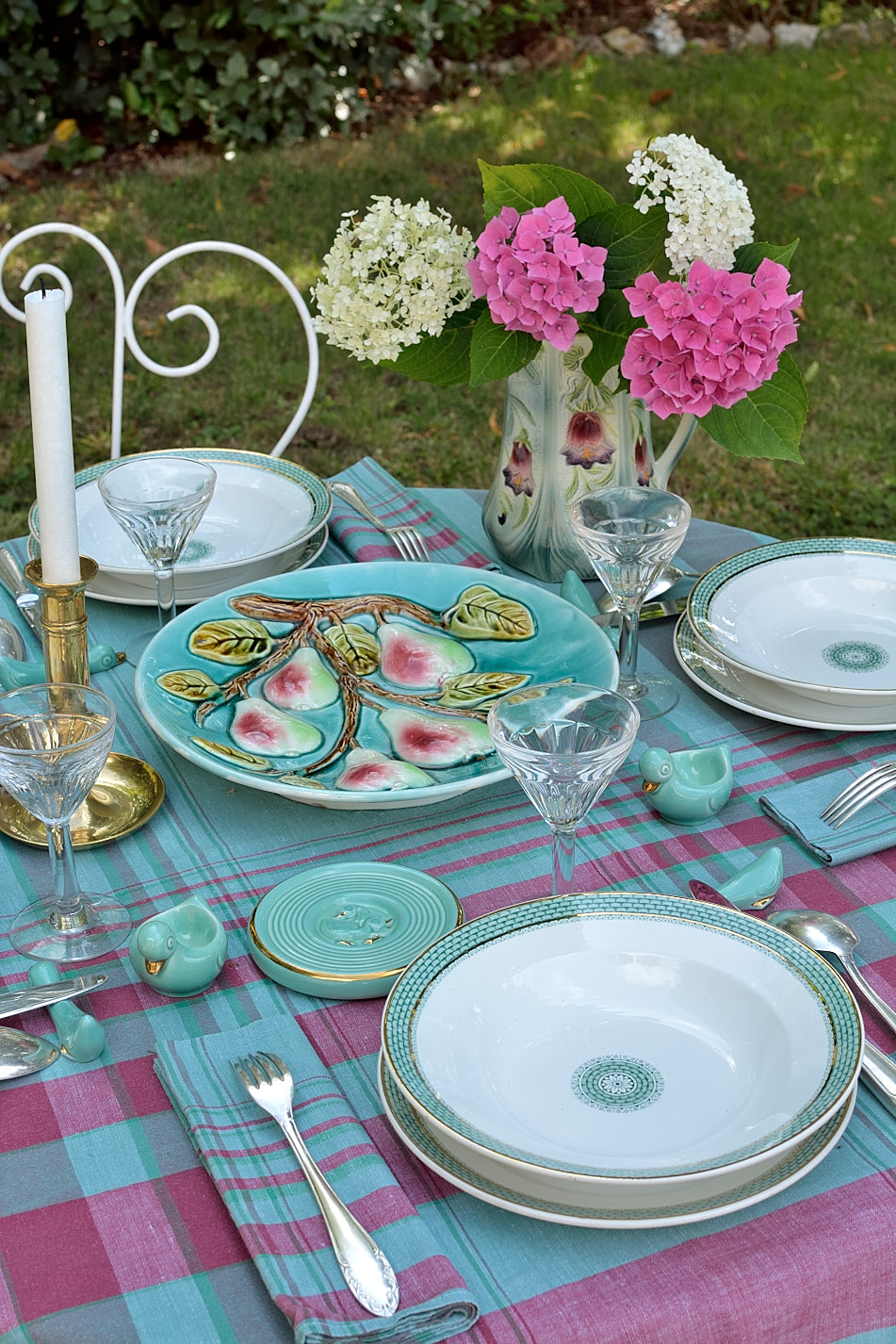 Set of 6 ironstone soup plates, Maestricht Ceramics Company, Elvira pattern - 1930s