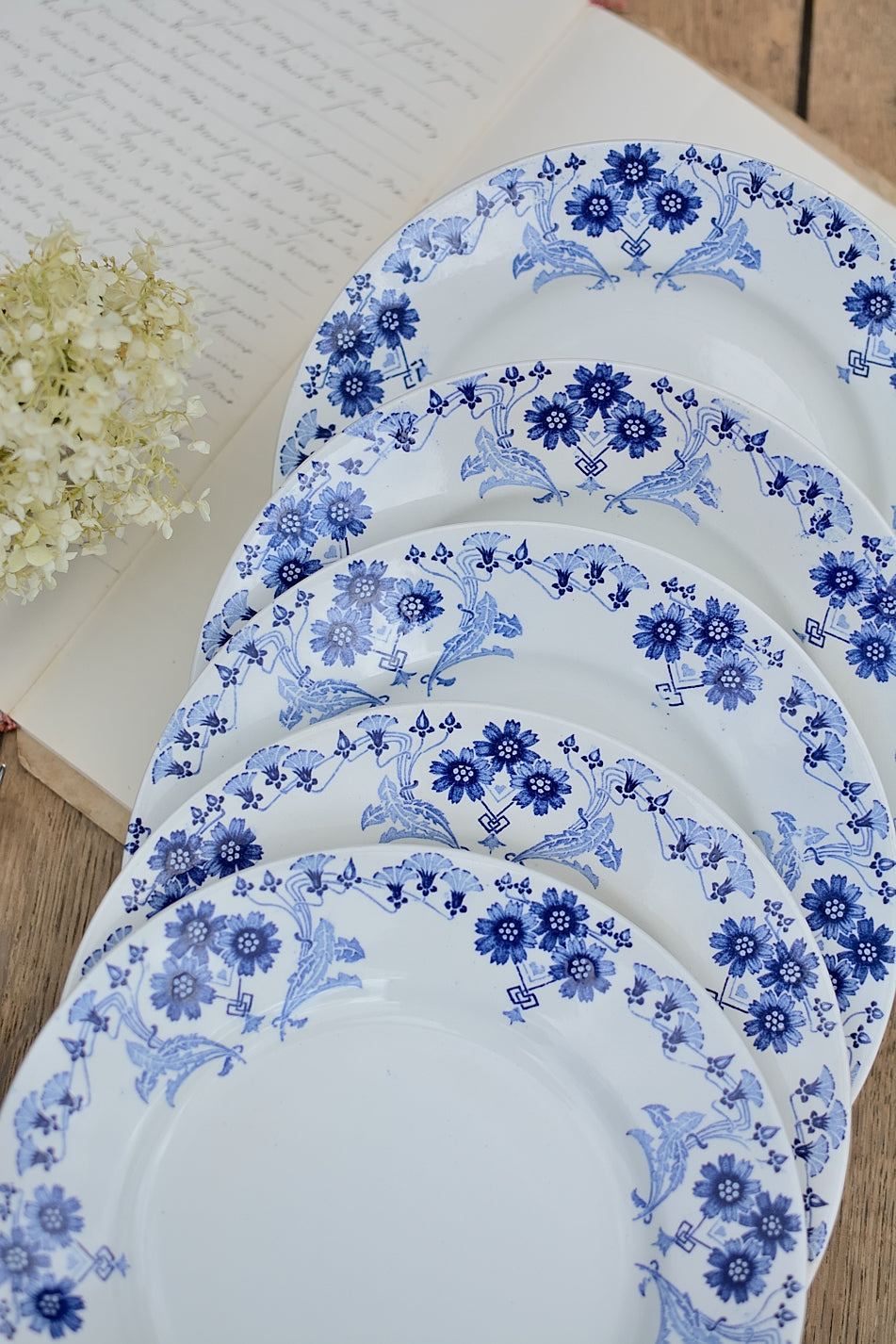 Set of 6 Lunéville dessert plates, Marcel pattern