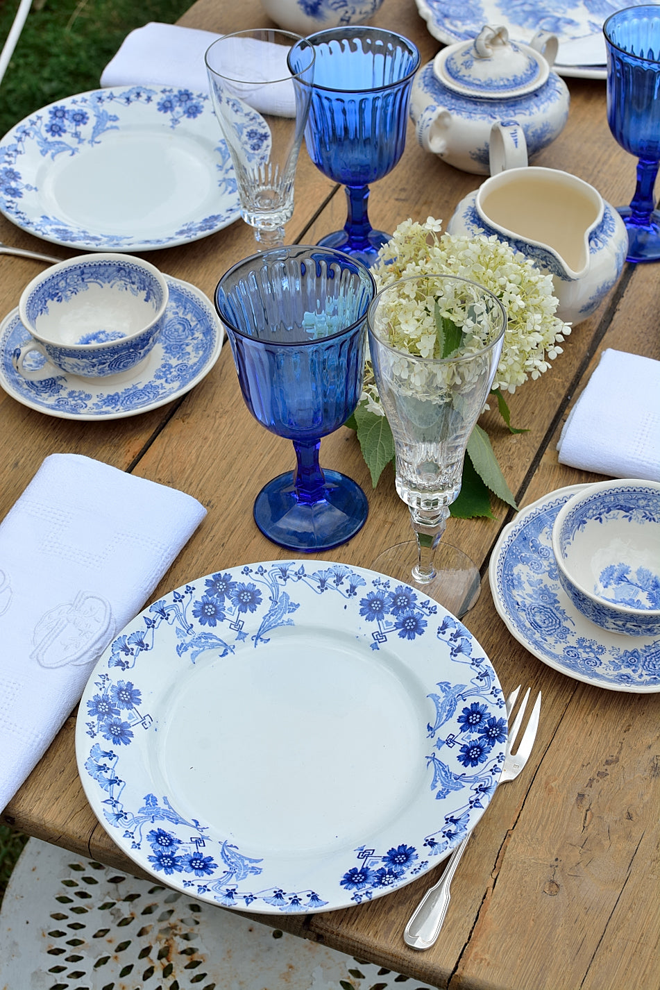 Set of 6 Lunéville dessert plates, Marcel pattern