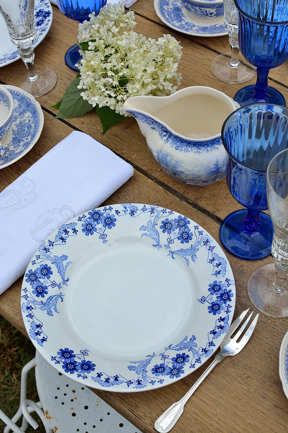 Set of 6 Lunéville dessert plates, Marcel pattern