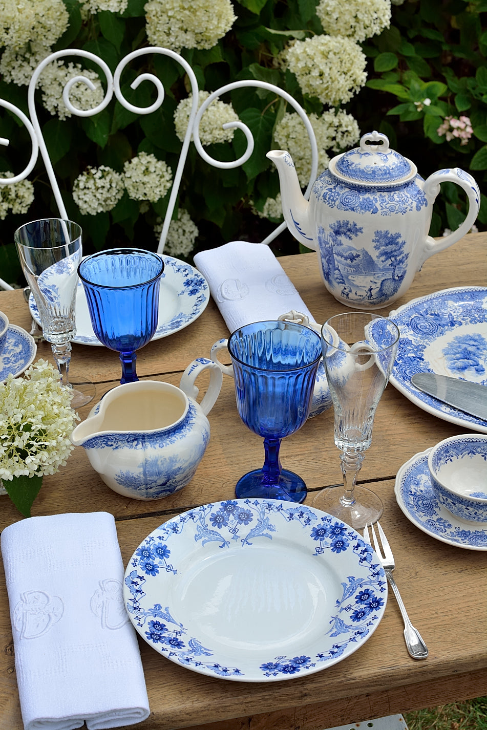 Set of 6 Lunéville dessert plates, Marcel pattern