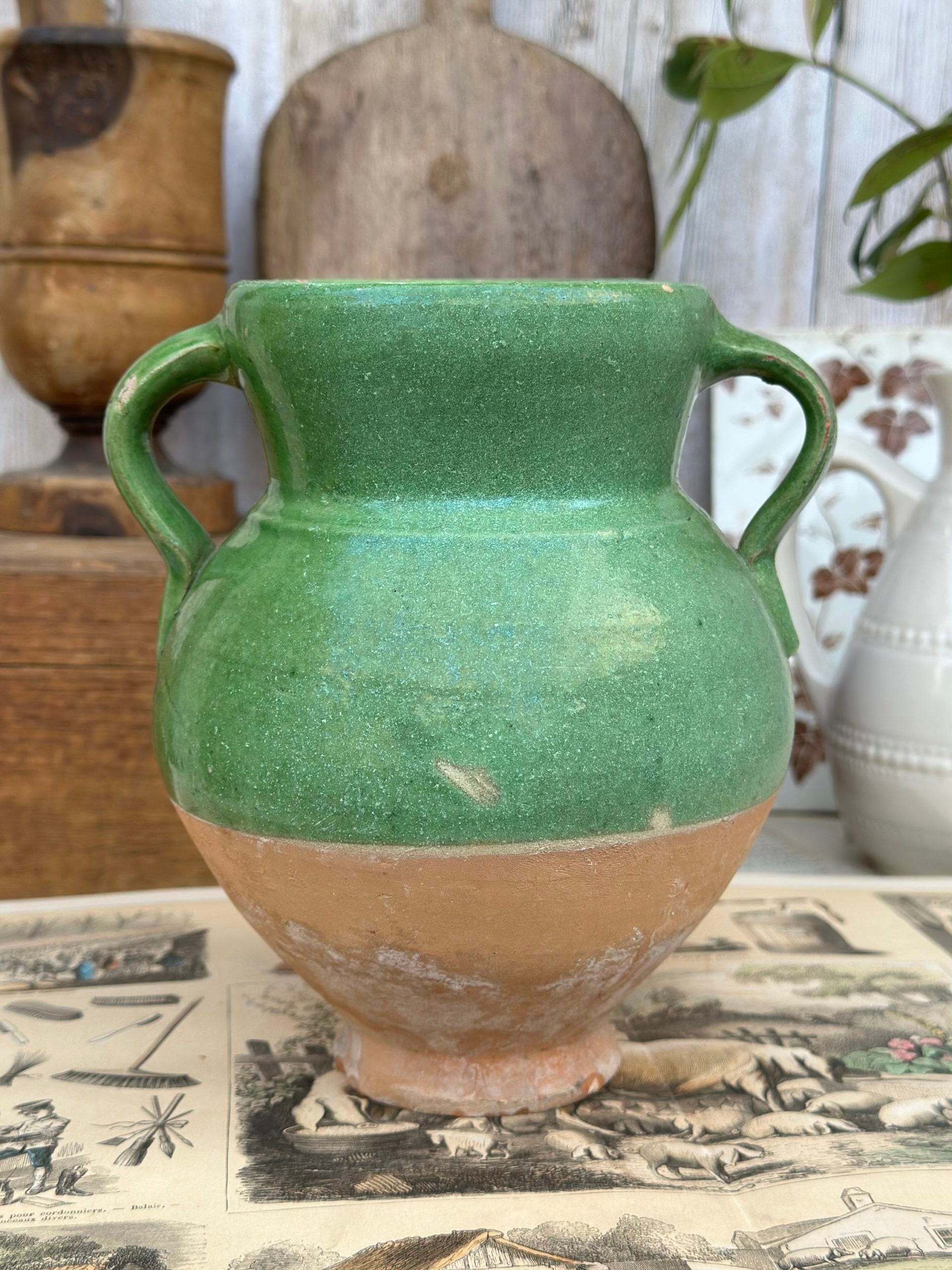 Pot en terre cuite émaillé