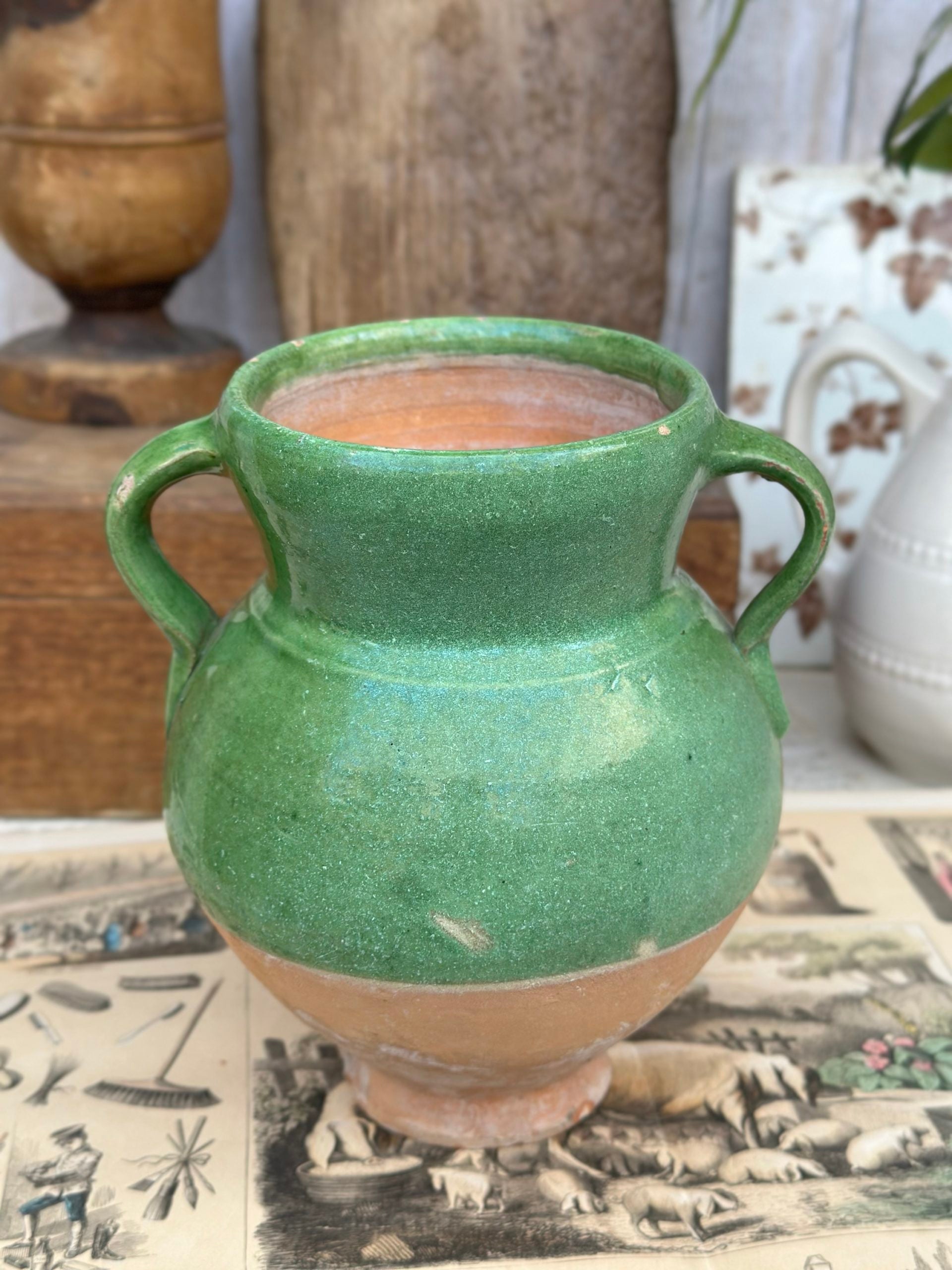 Pot en terre cuite émaillé
