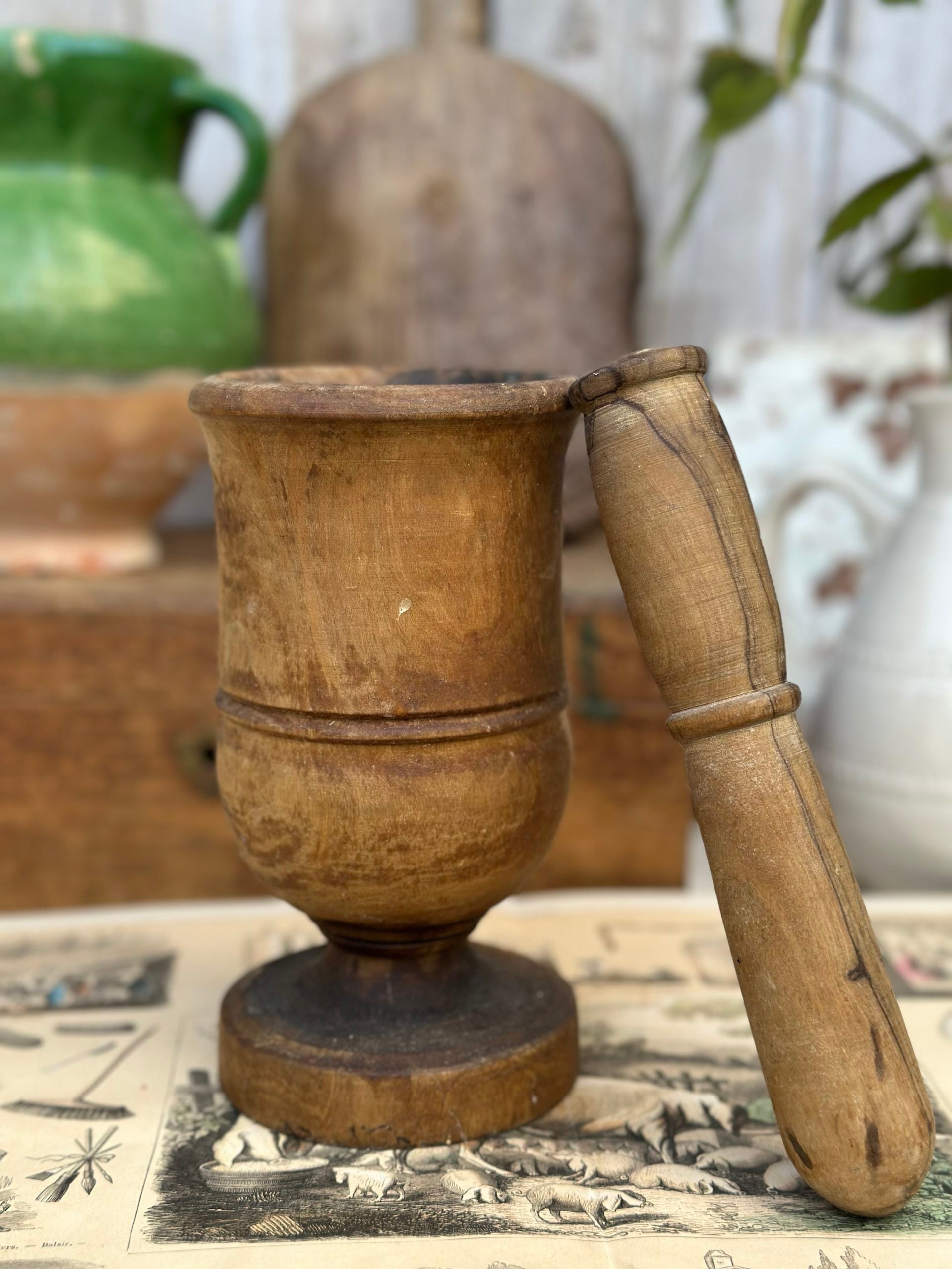 Wooden mortar