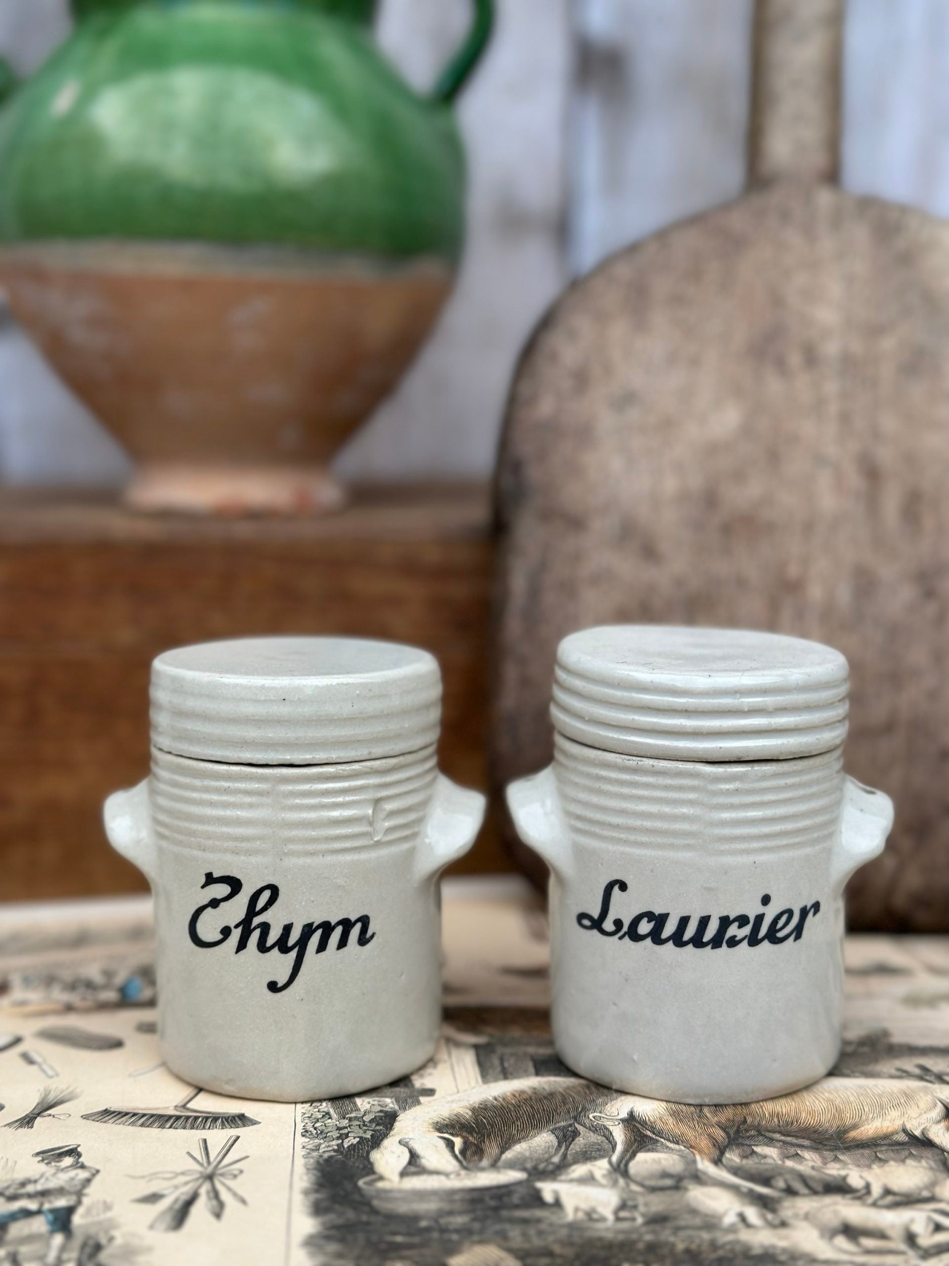 Two small spice jars
