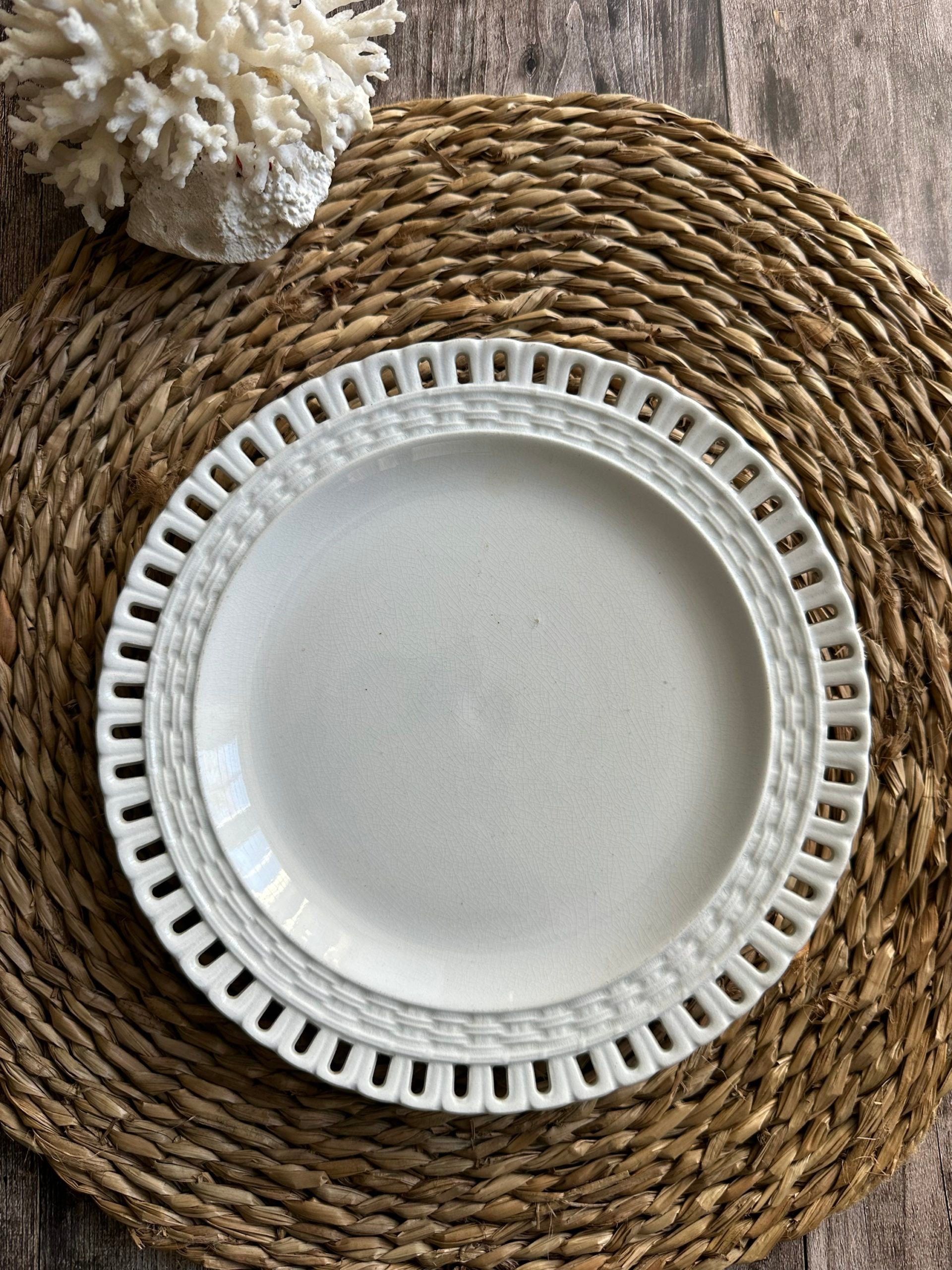Set of four openwork plates + openwork Luneville plate