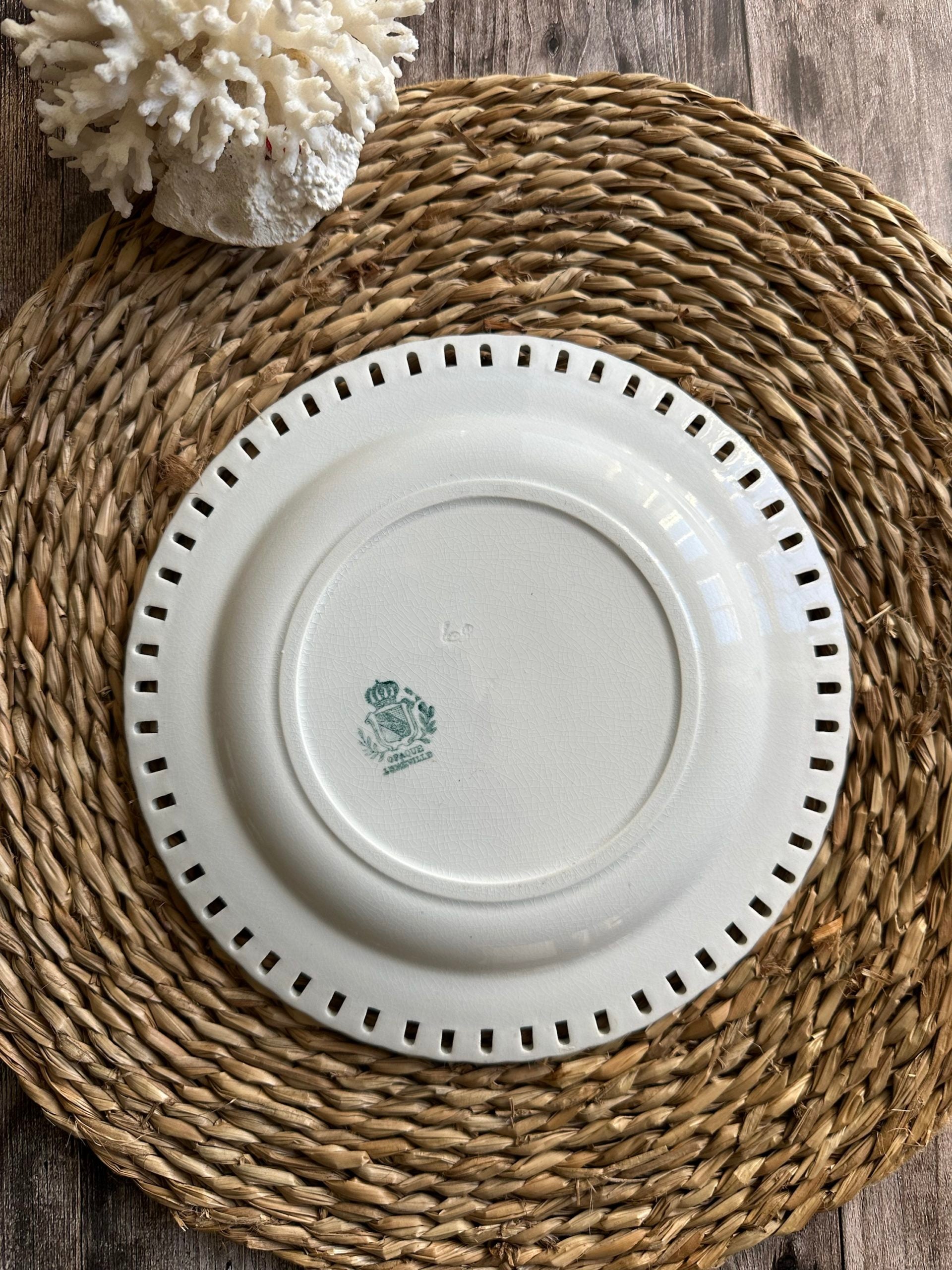 Set of four openwork plates + openwork Luneville plate
