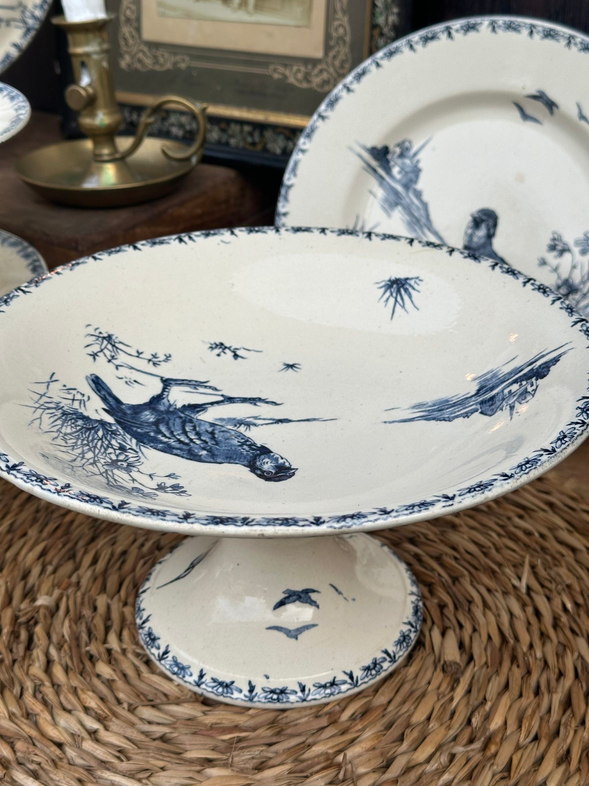 Large Gien fruit bowl, Partridge pattern