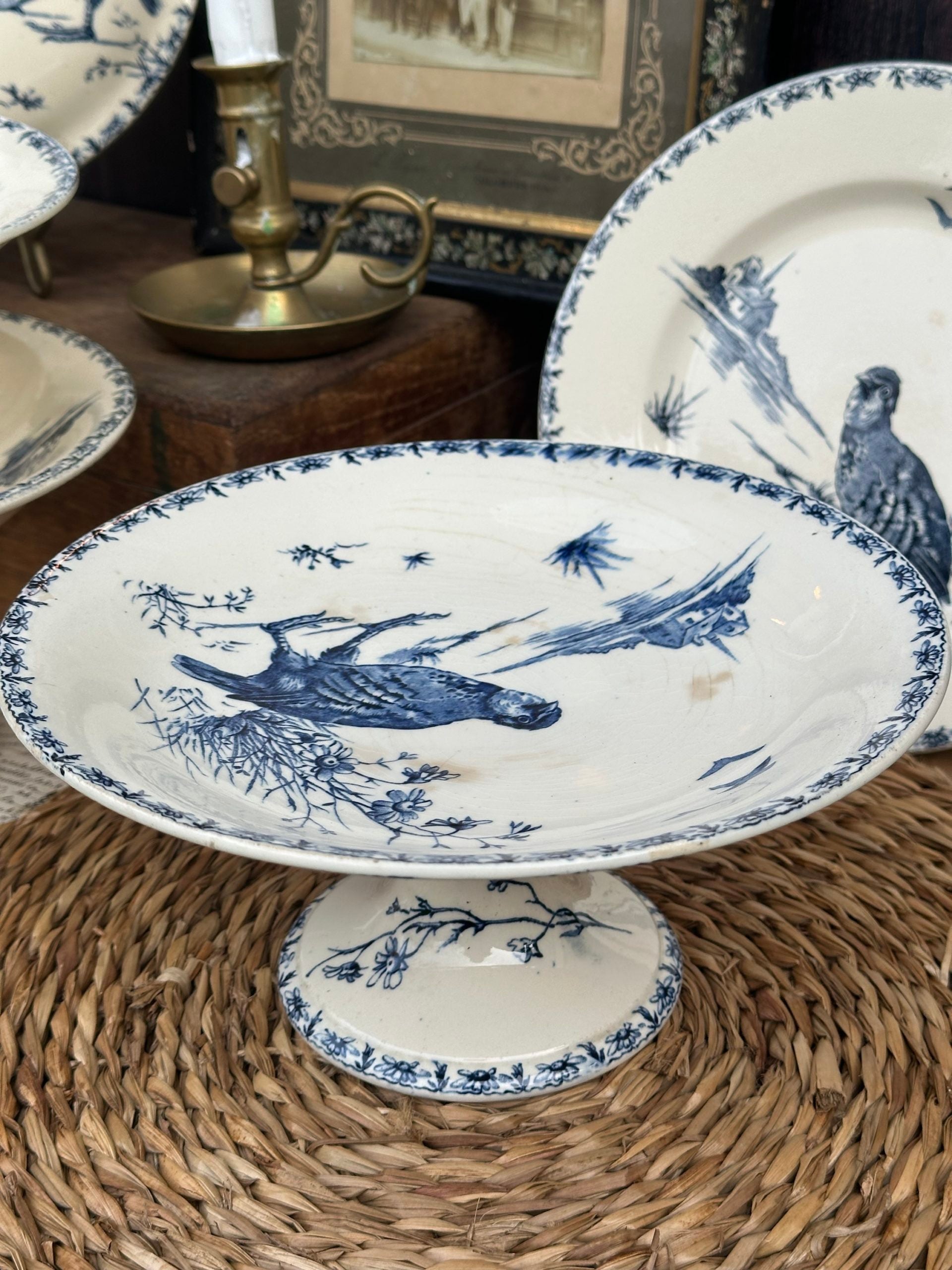 II. Small Gien fruit bowl, Partridge pattern