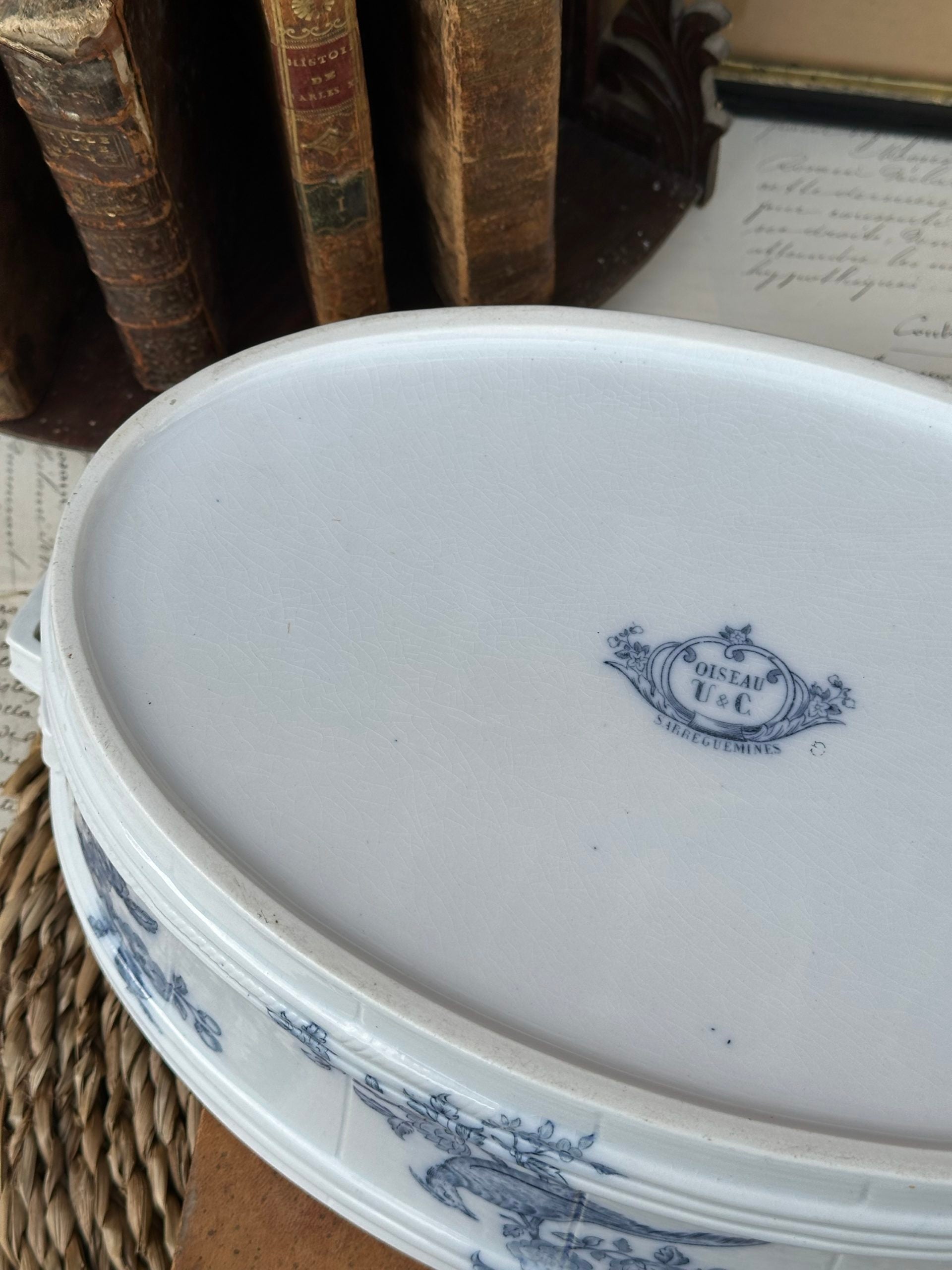 Jardinière, centre de table Sarreguemines modèle Oiseau