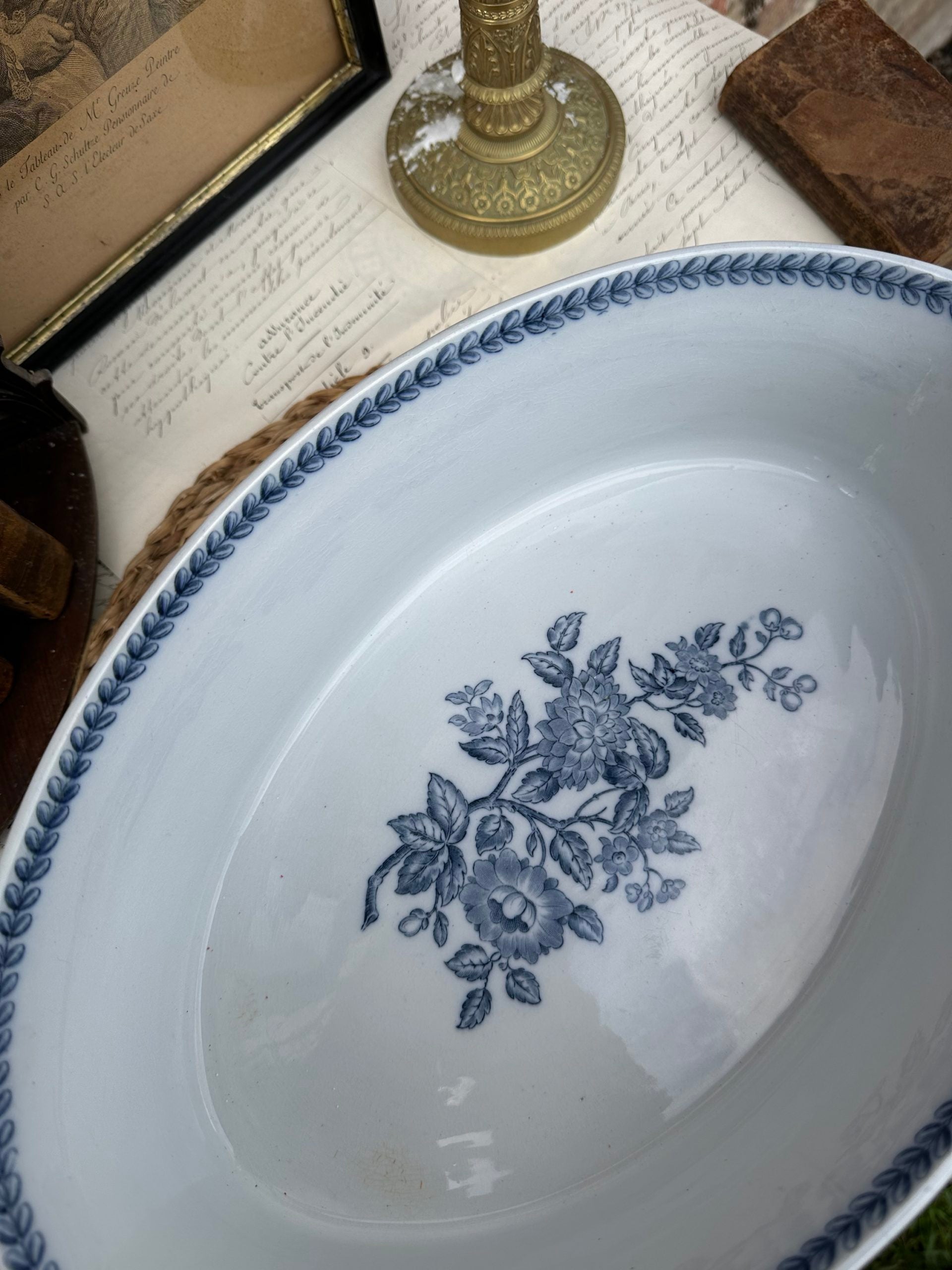 Jardinière, centre de table Sarreguemines modèle Oiseau