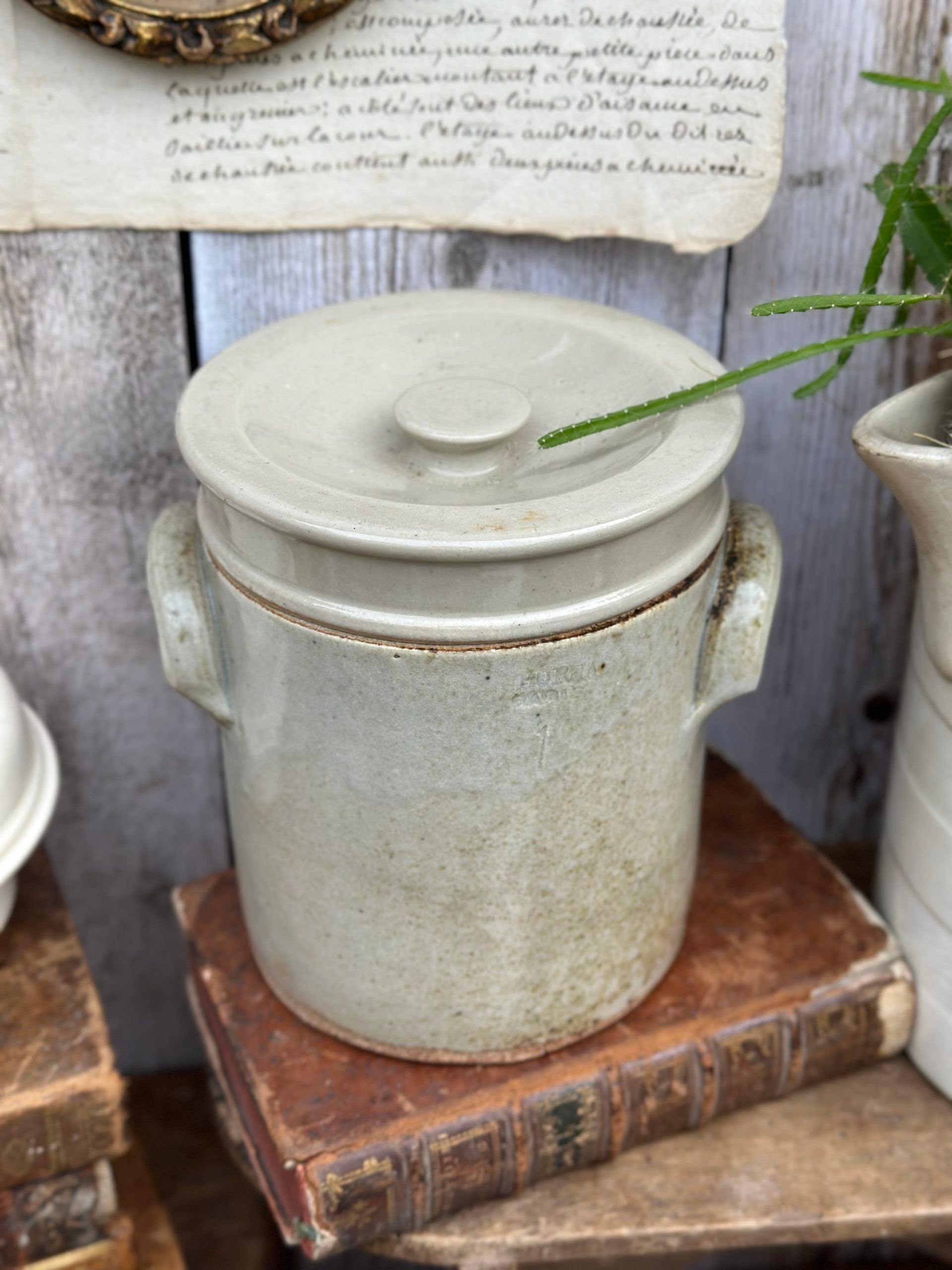 Pot de fermentation ou saloir en grès émaillé