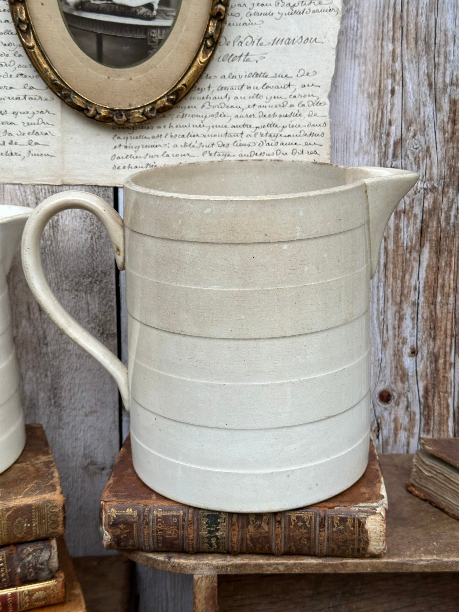 Very large patinated jug/pitcher from Moulin des Loups