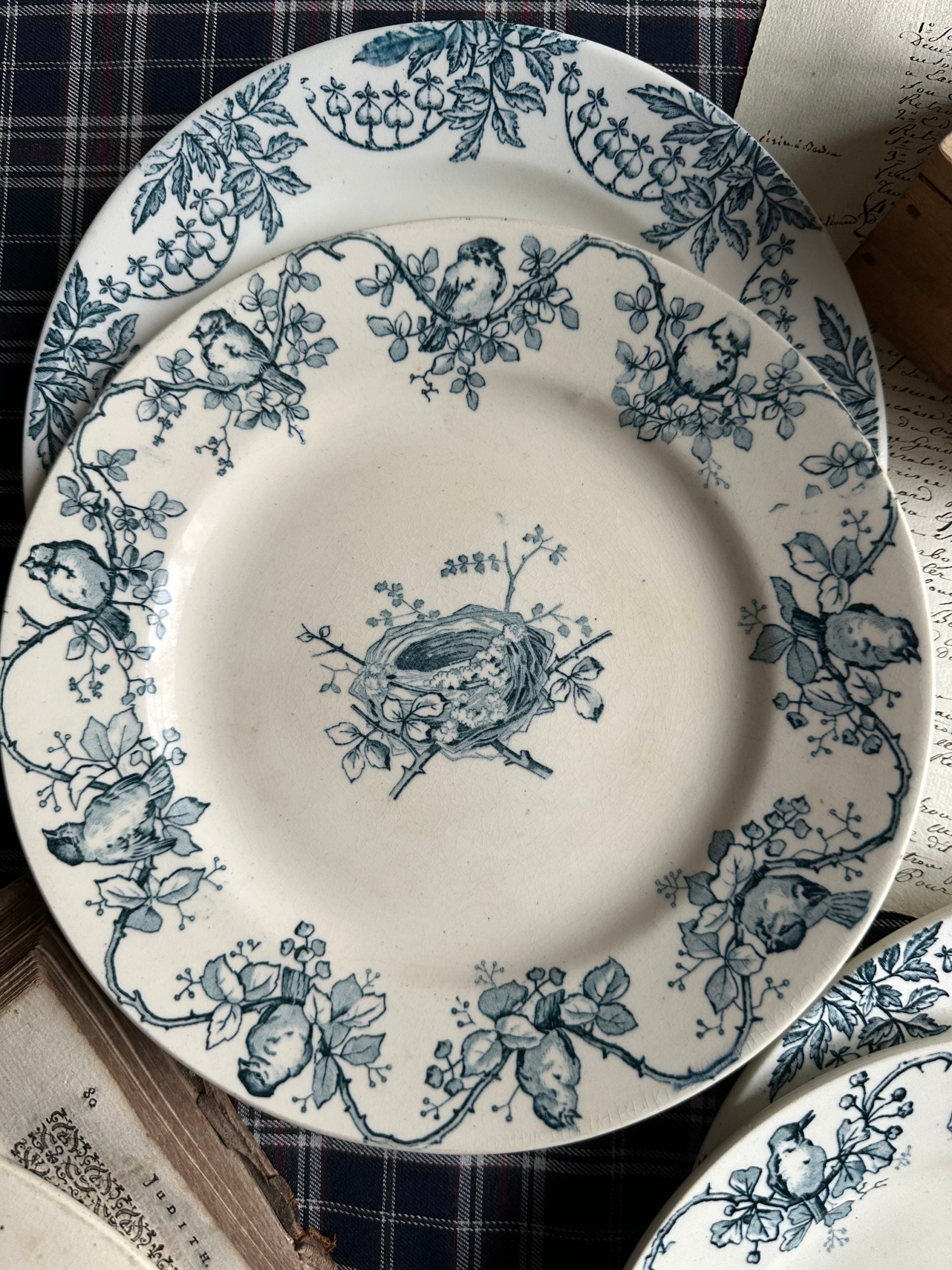 Set of 4 ironstone dessert plates