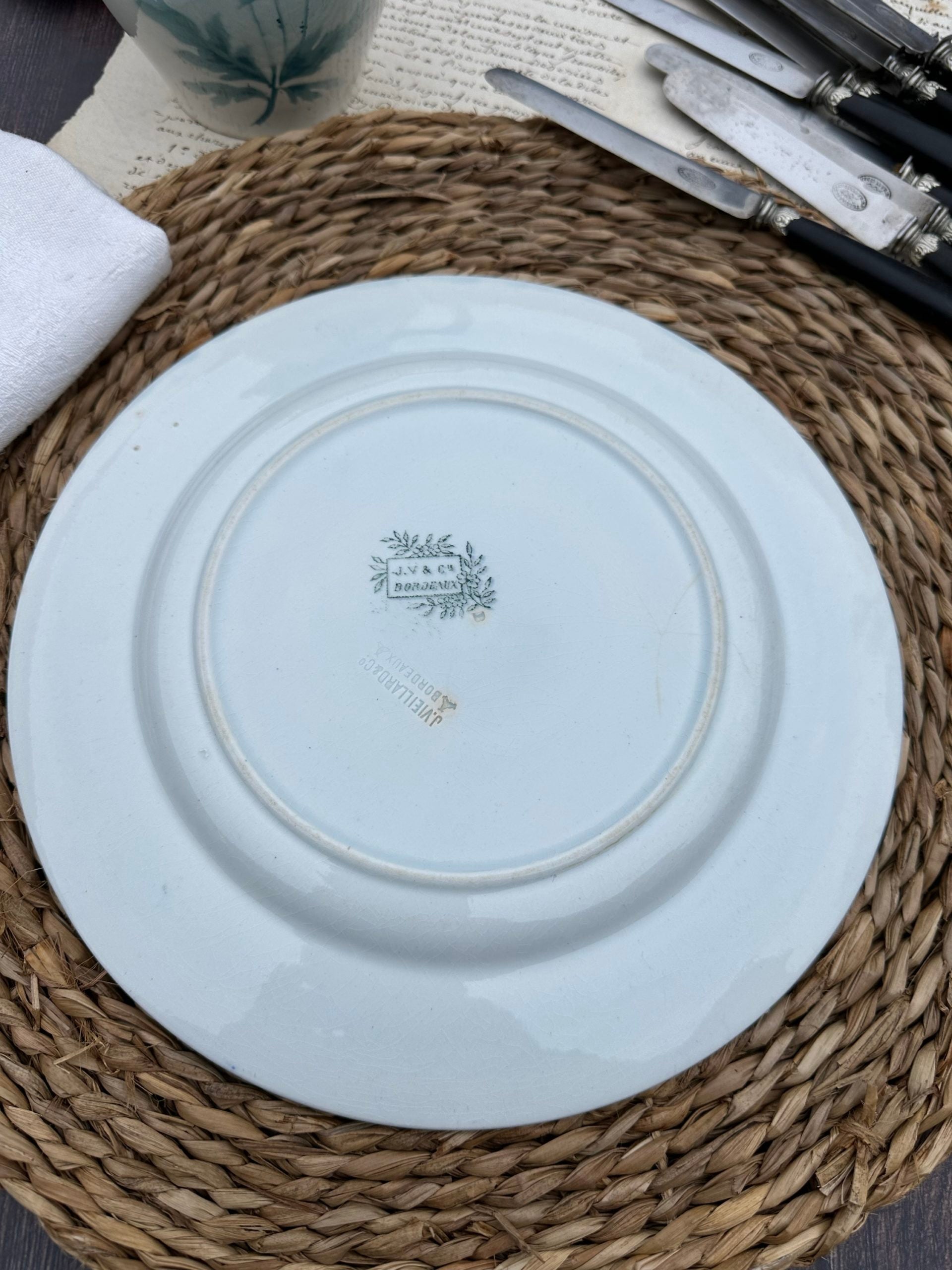 Sublime assiette Jules Vieillard Bordeaux modèle Oiseaux