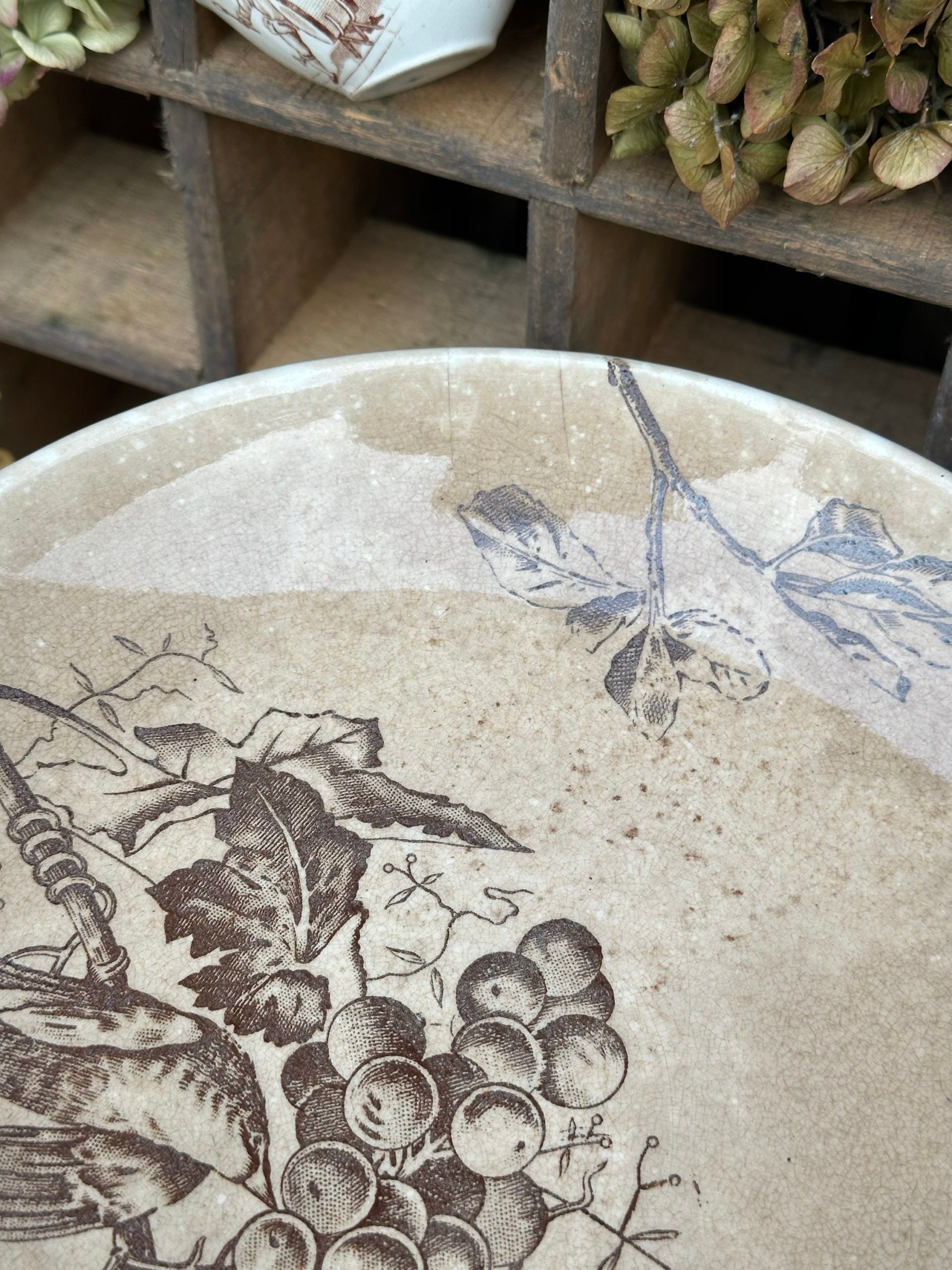 Ironstone compote dish by Choisy le Roi with birds