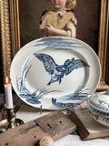 Very large Lunéville oval dish, Birds model - circa 1880