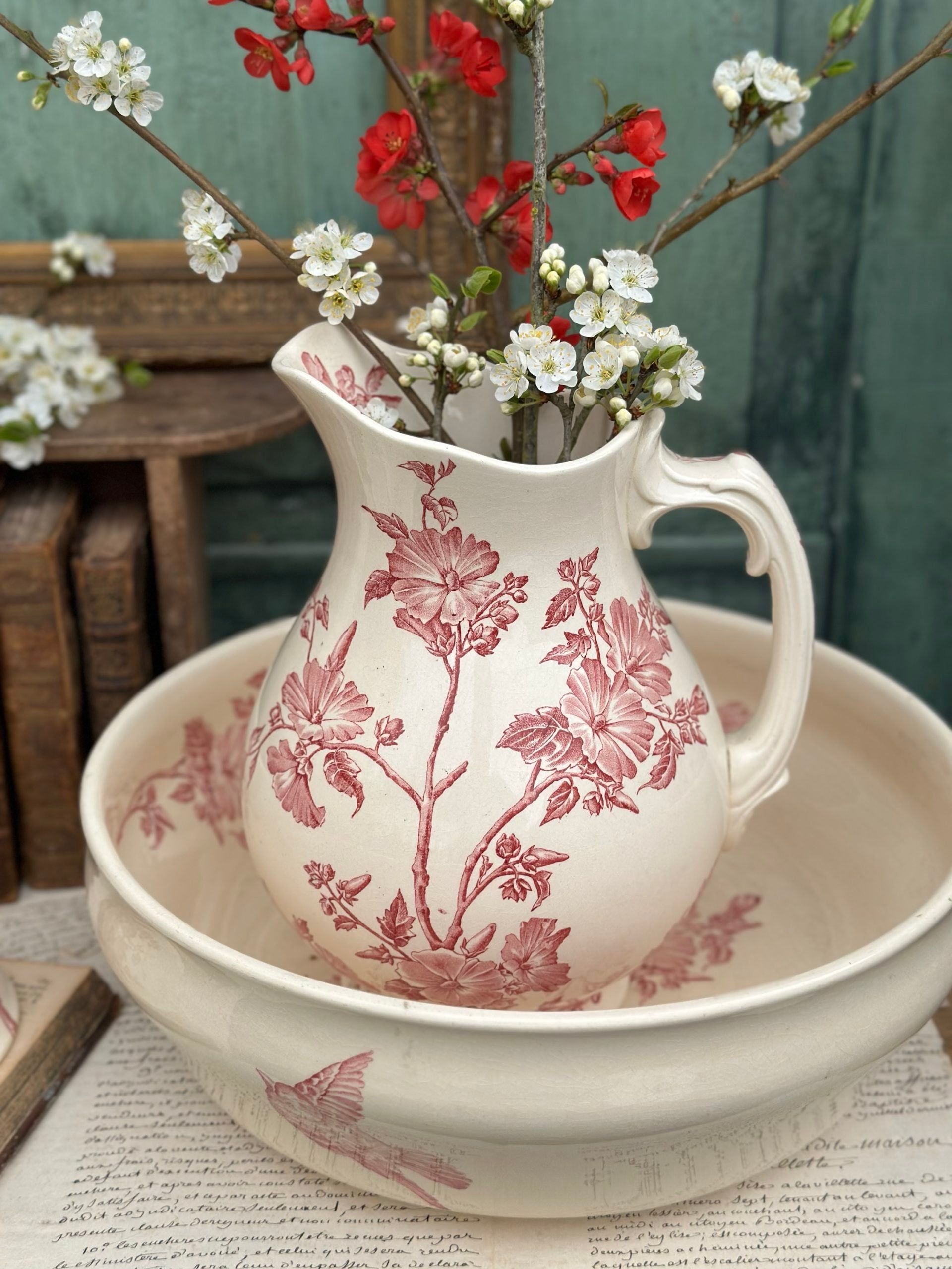 Garniture de toilette 3 pièces Longchamps modèle Small Bird