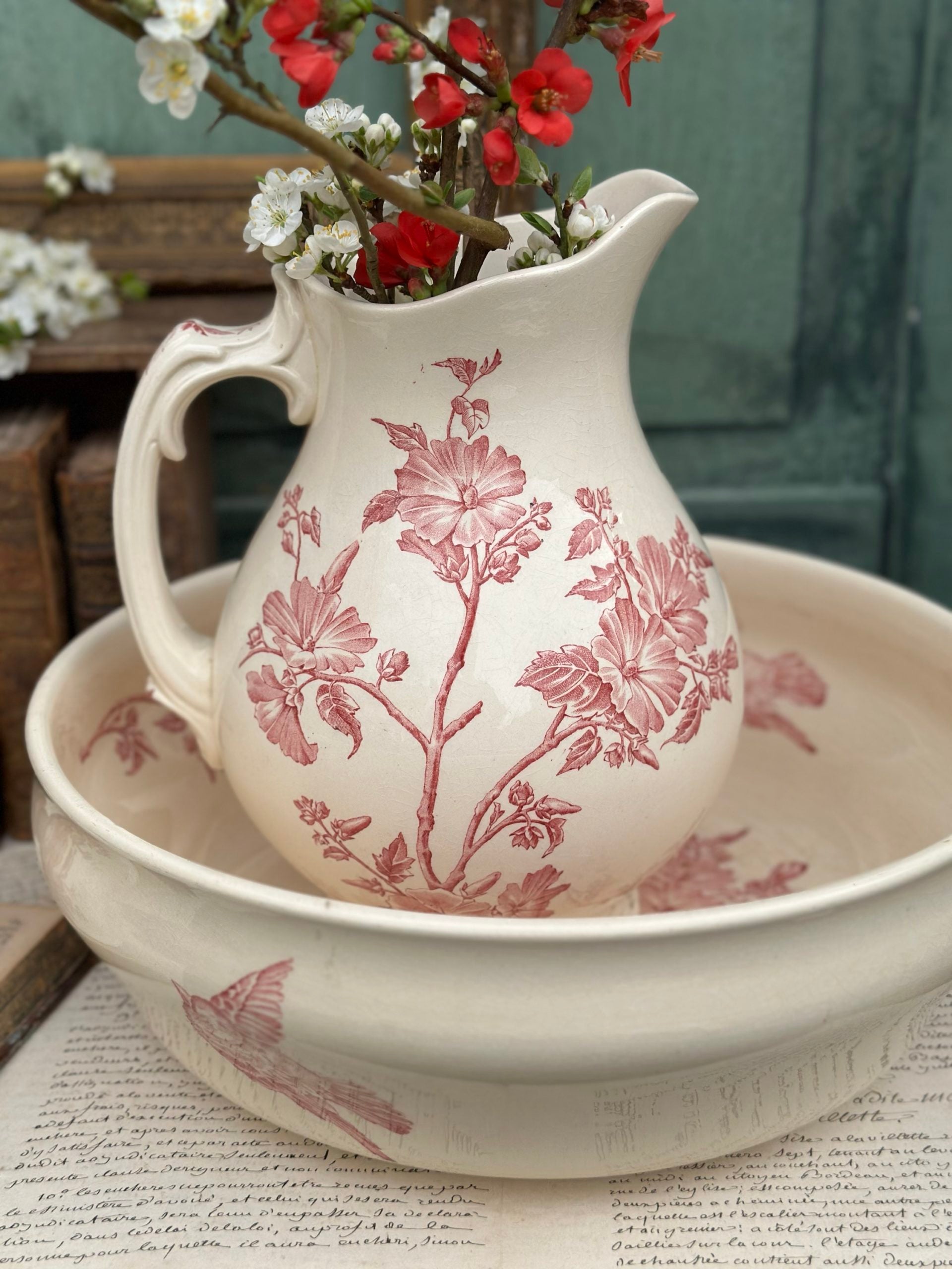 Garniture de toilette 3 pièces Longchamps modèle Small Bird