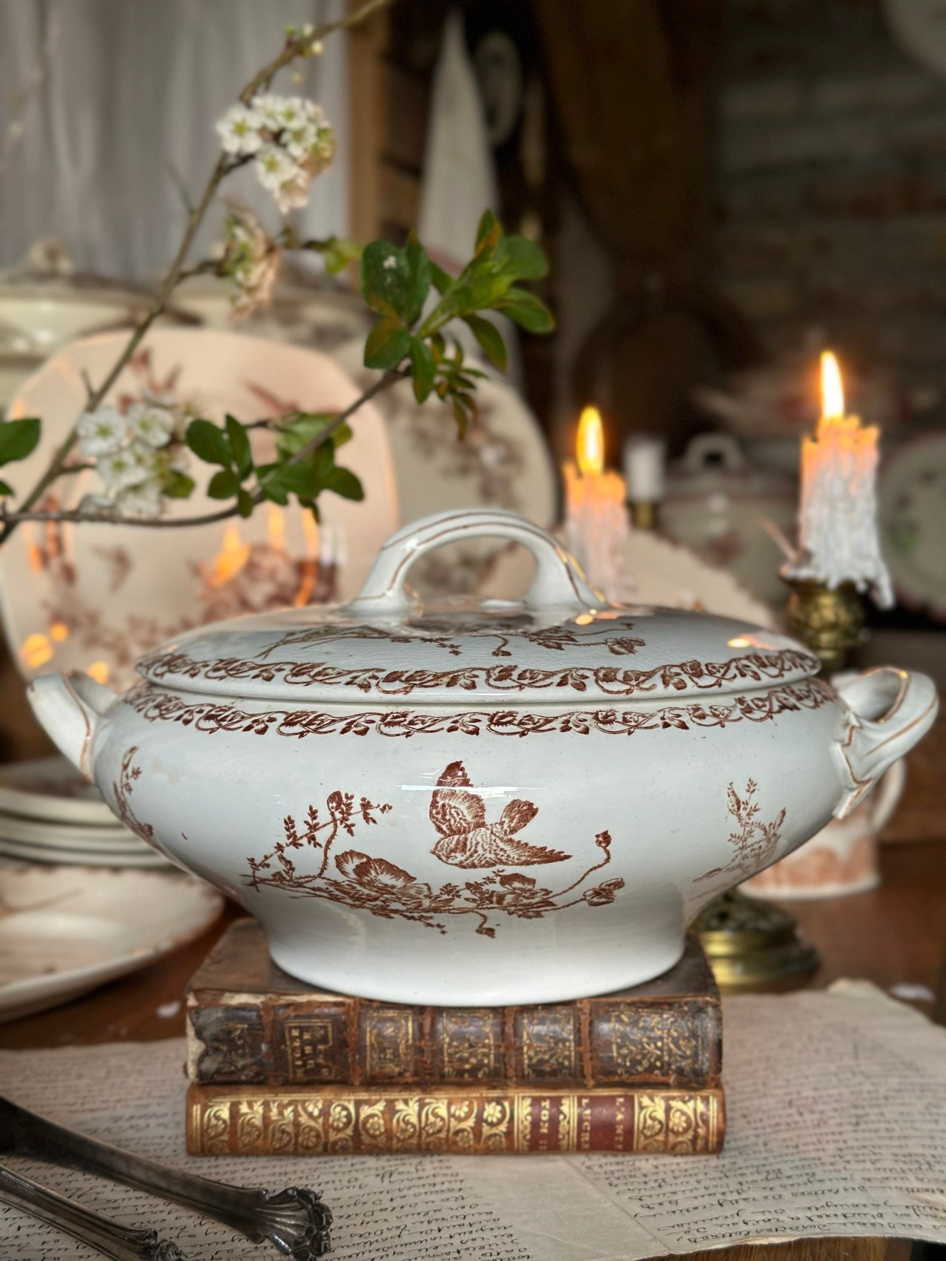 Soupière terre de fer Coquelicots