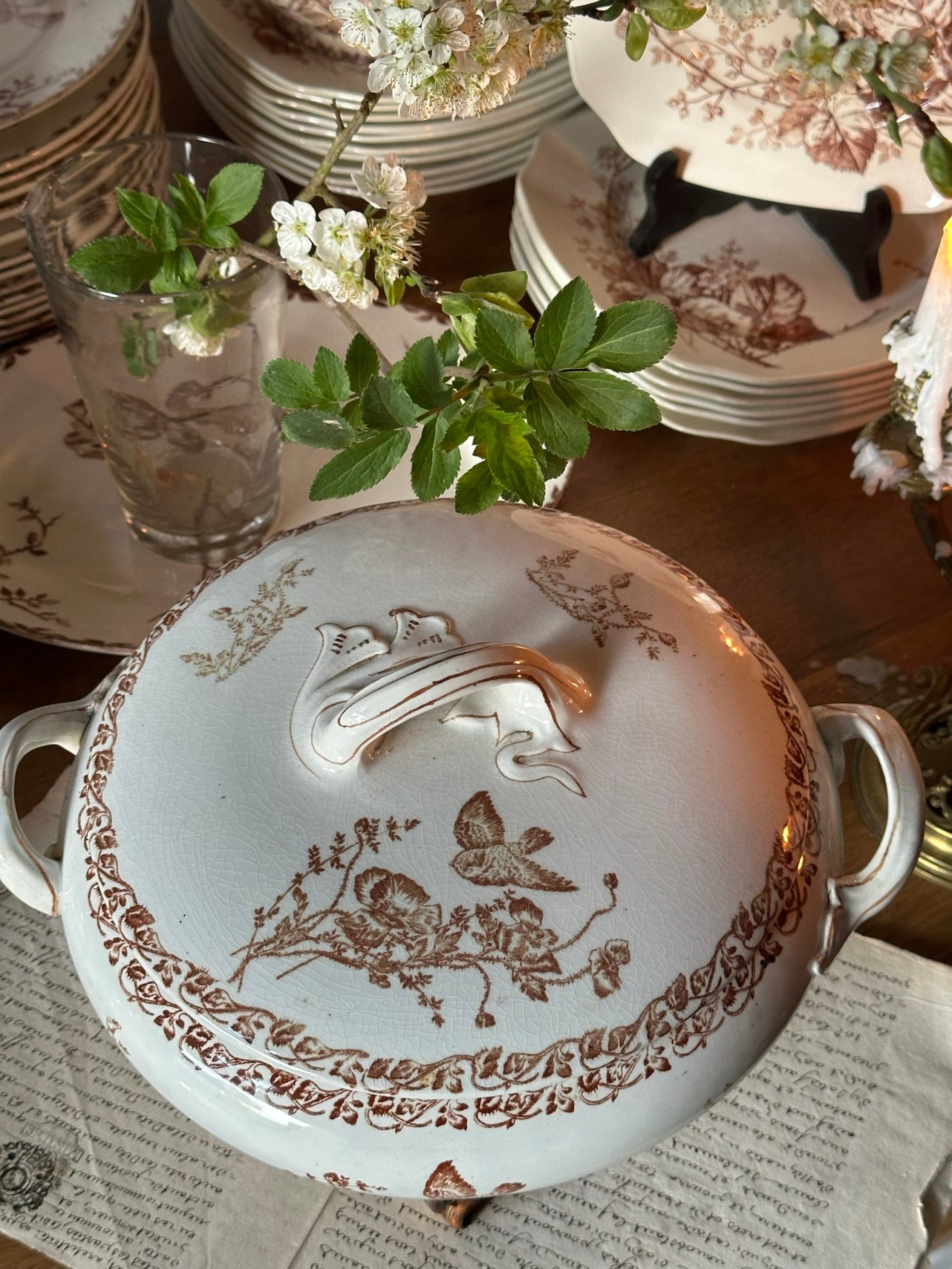 Soupière terre de fer Coquelicots