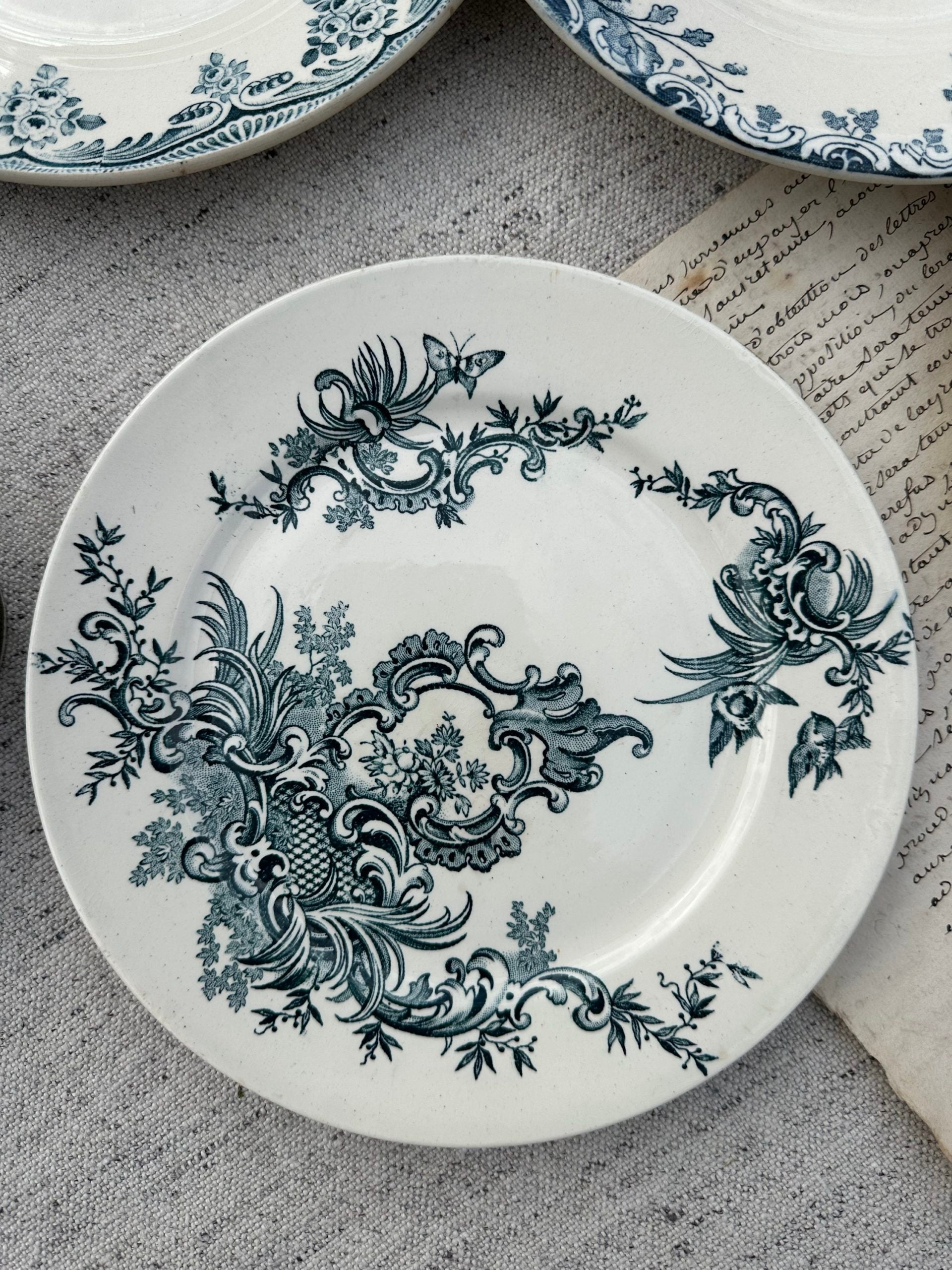 I. Set of 6 mismatched dessert plates