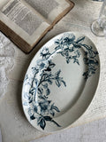Creil and Montereau oval platter, Rosa pattern